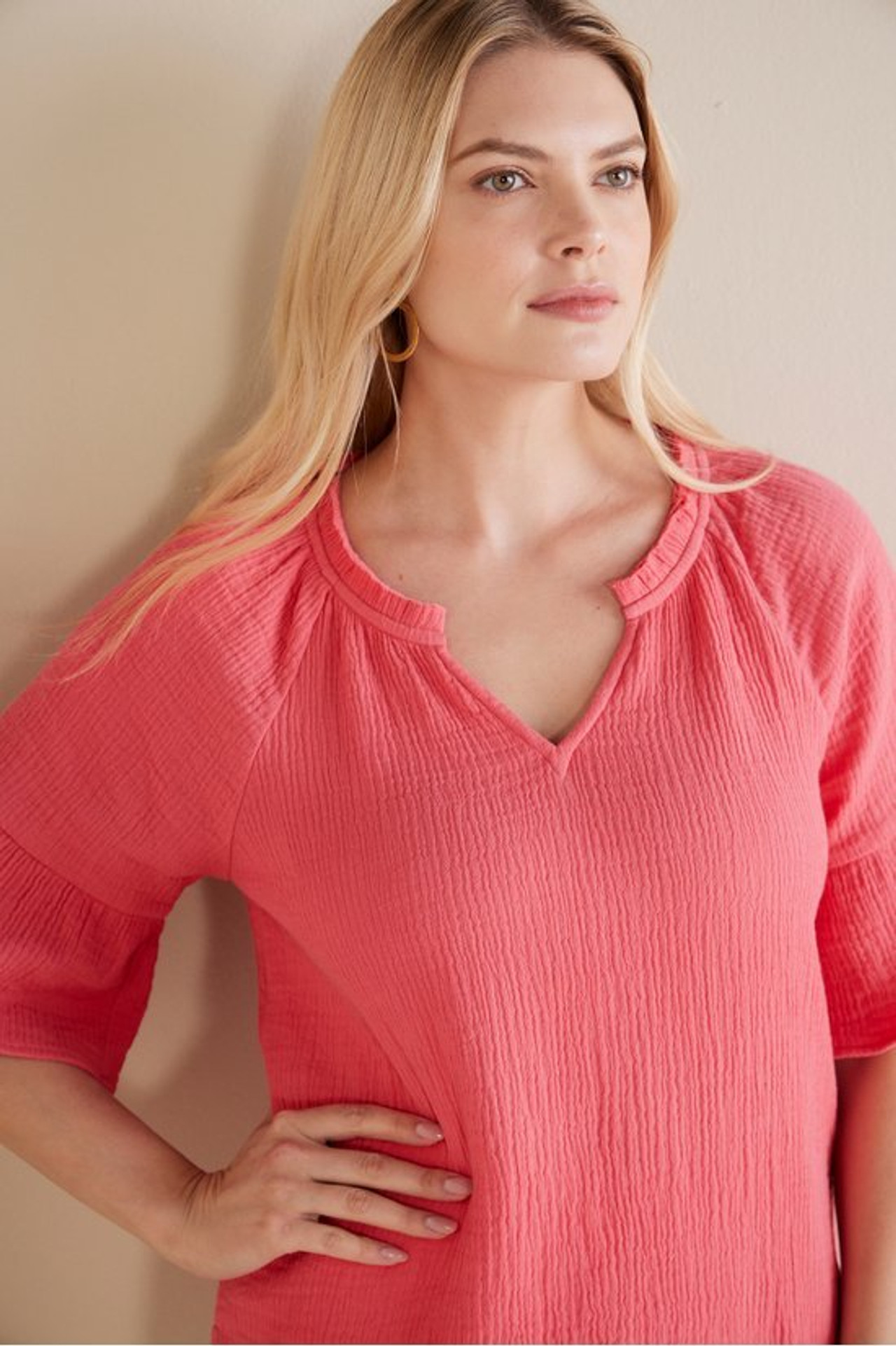 Vinka Gauze Pullover - Soft Surroundings Outlet