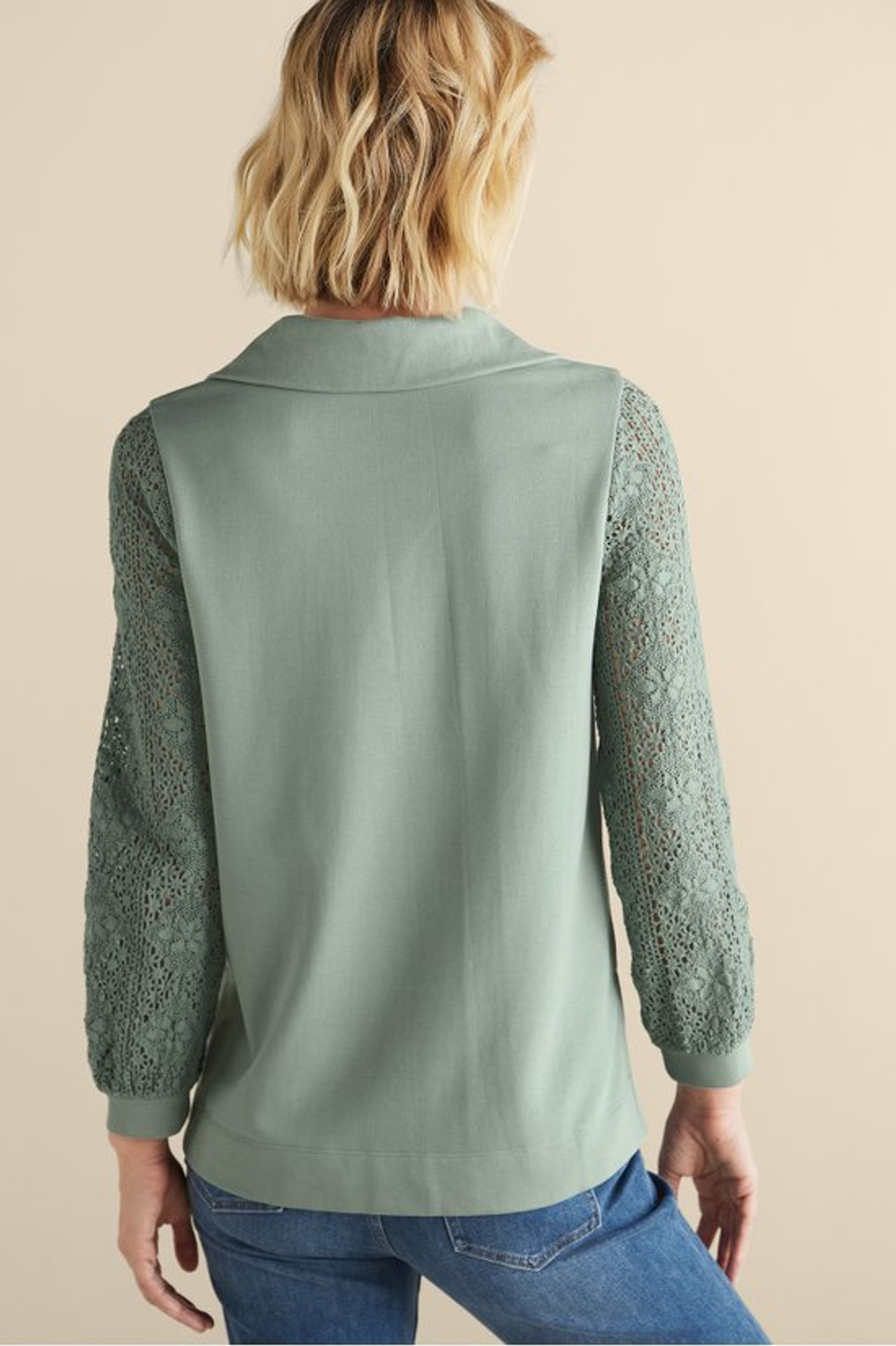 Crochet Sleeve French Terry Tunic - Soft Surroundings Outlet