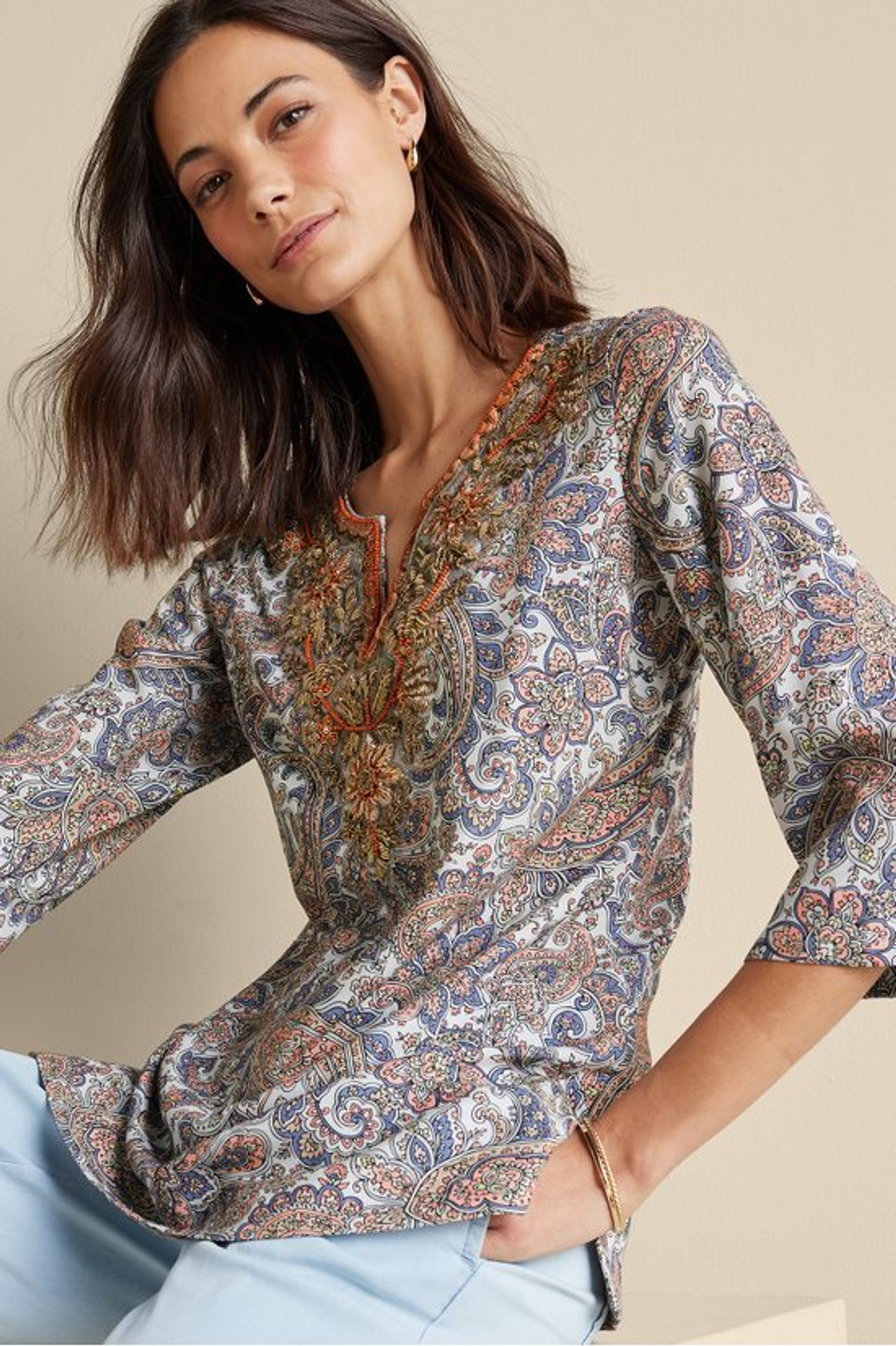 Kaimana Embellished Tunic - Soft Surroundings Outlet