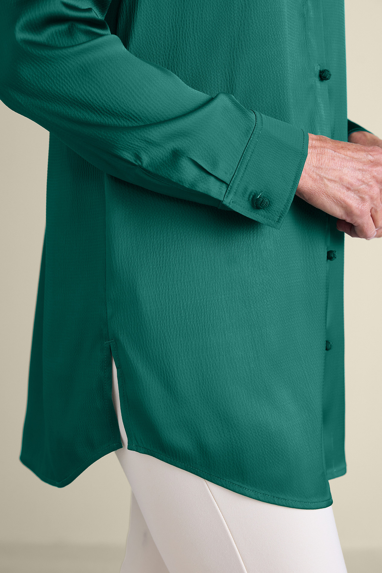 Satin Boyfriend Shirt - Soft Surroundings Outlet