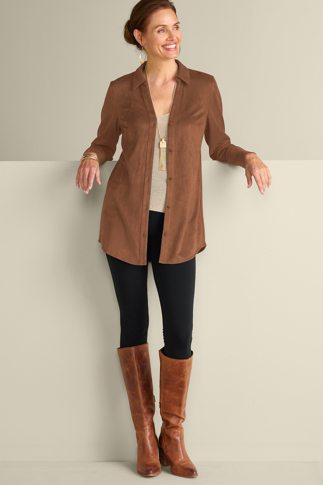 Vida Faux Suede Tunic - Soft Surroundings Outlet
