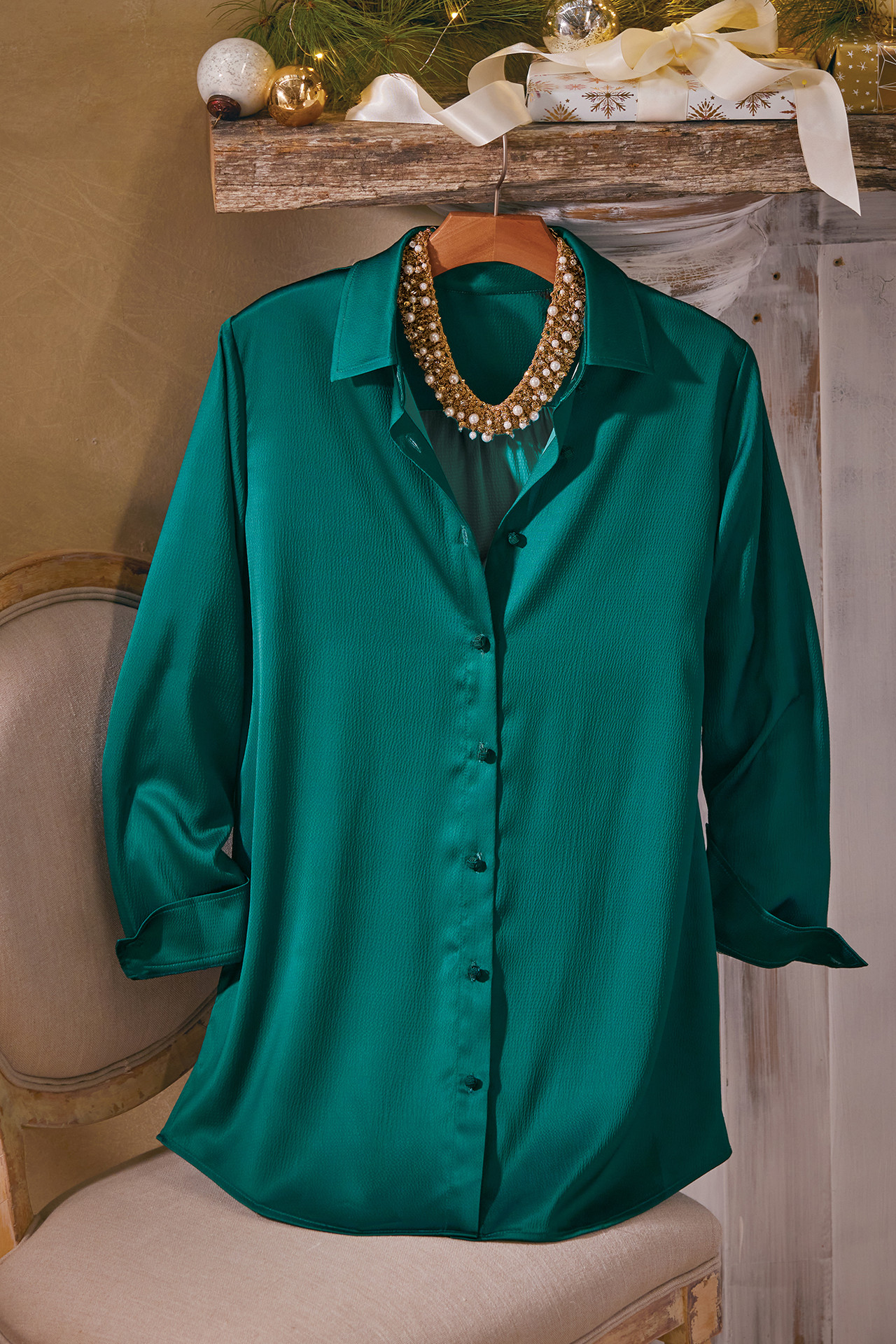 Satin Boyfriend Shirt - Soft Surroundings Outlet