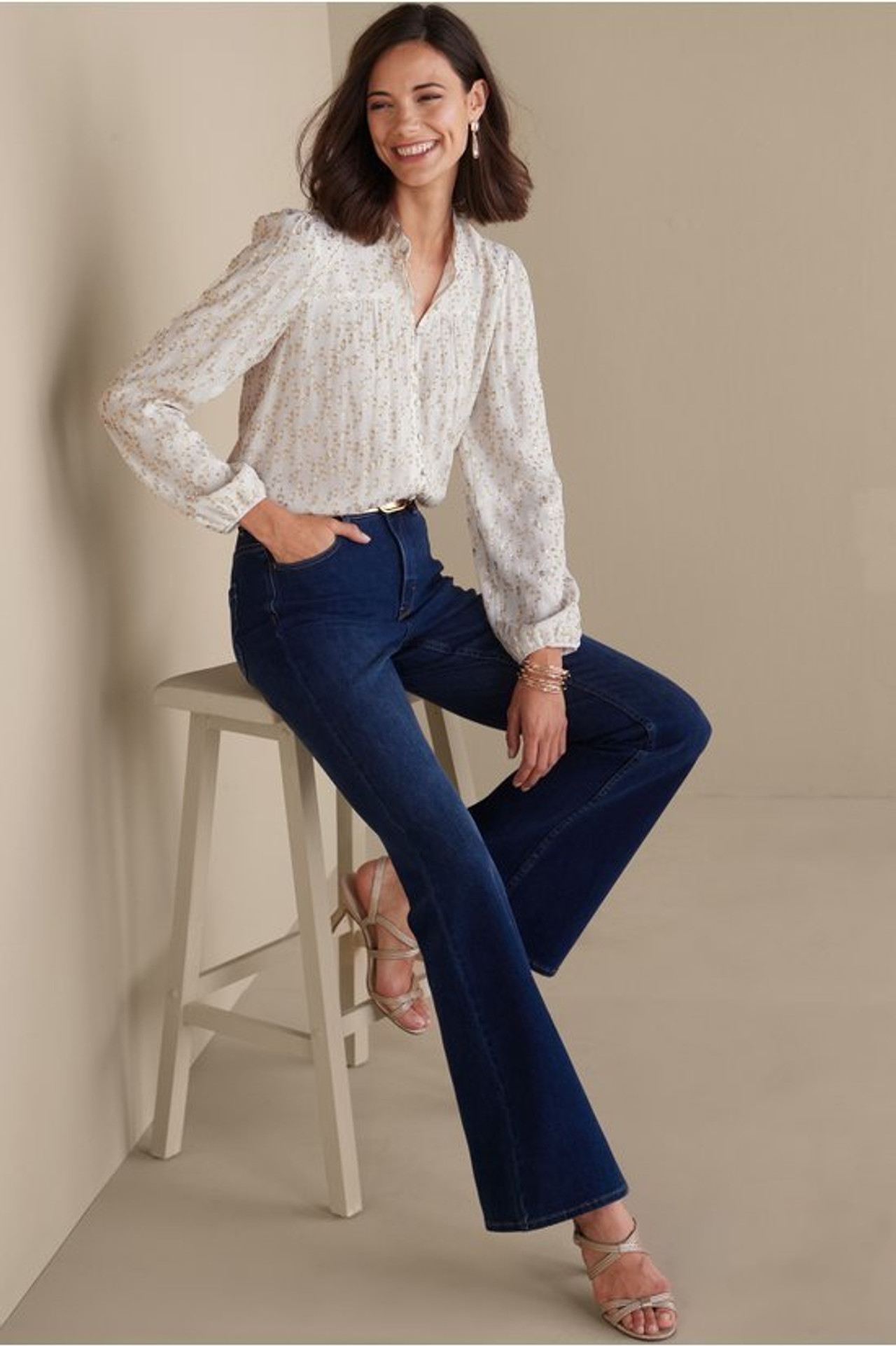 Mila Metallic Blouse - Soft Surroundings Outlet