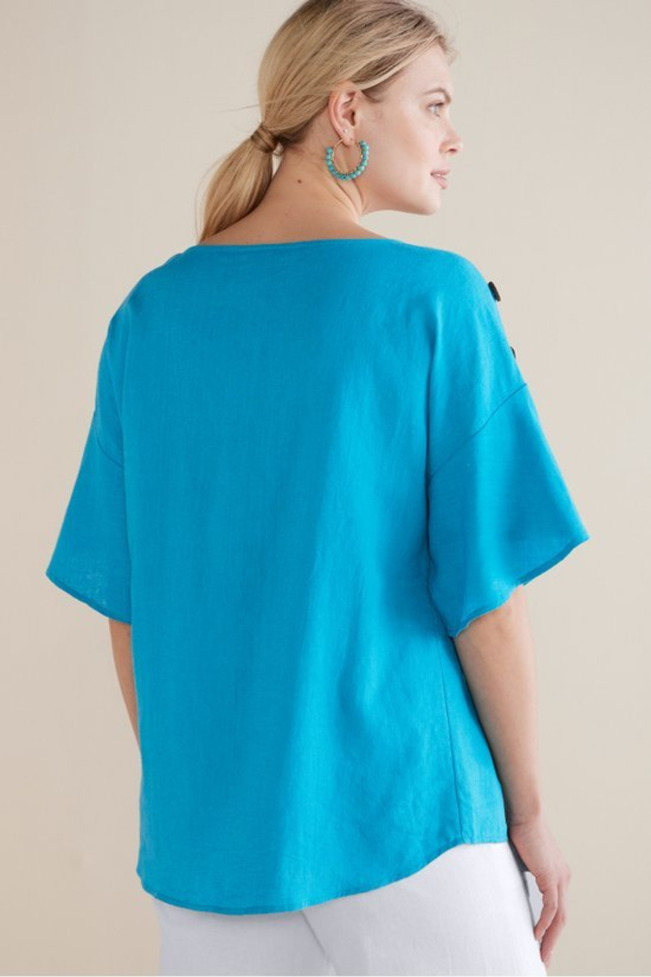 Andrea Linen Blend Pullover - Soft Surroundings Outlet