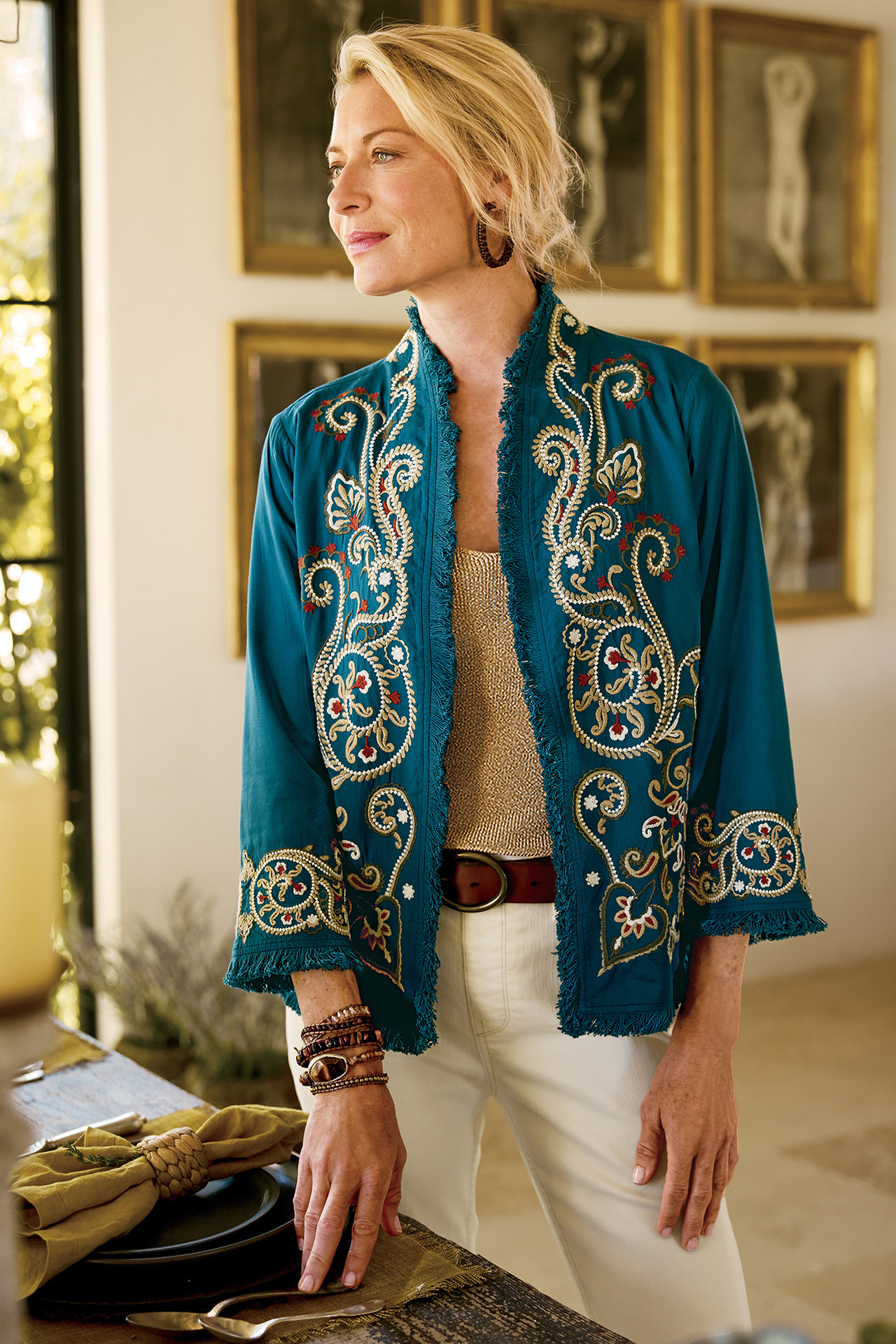 Kiruna Embroidered Jacket - Soft Surroundings Outlet