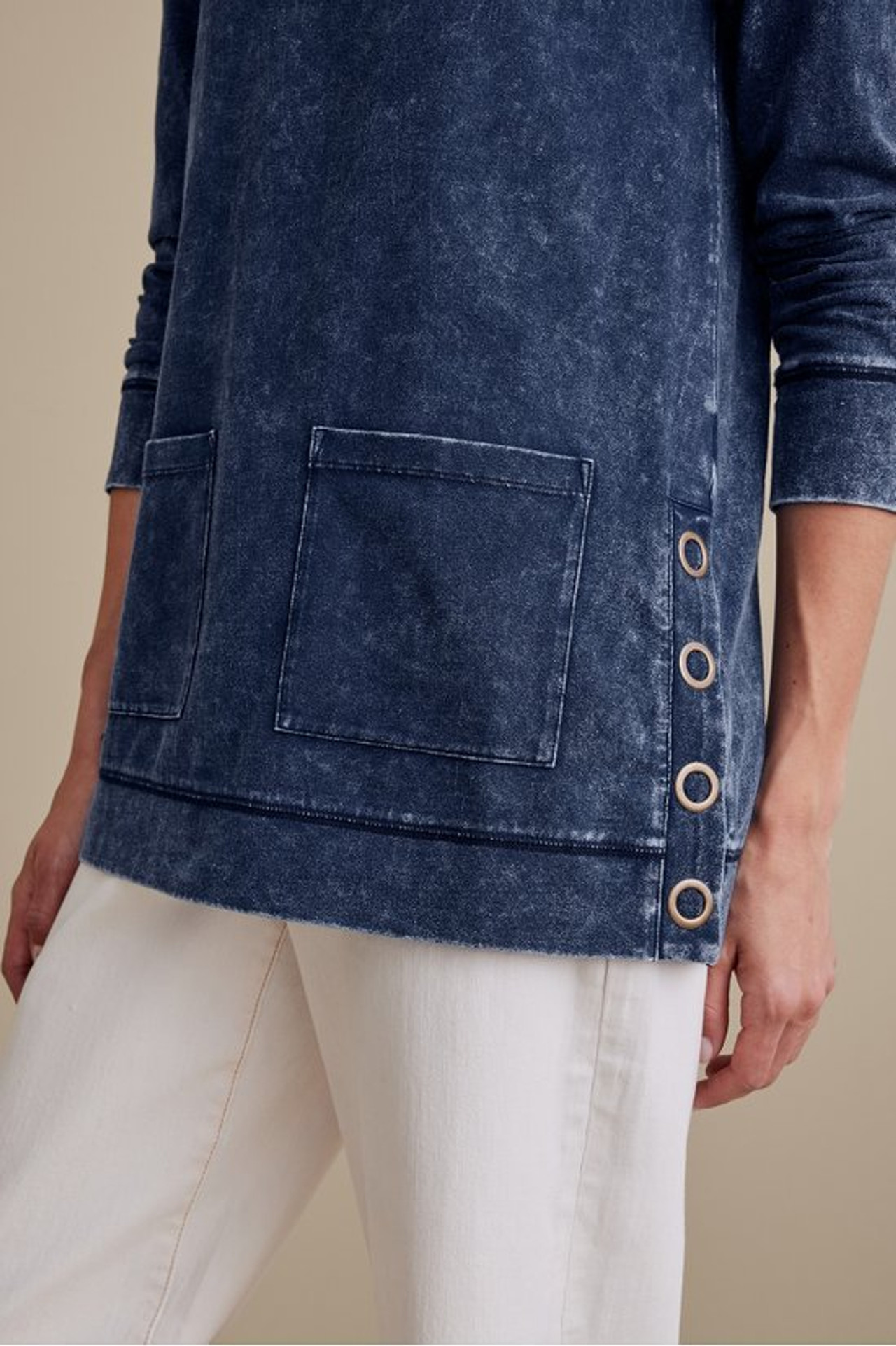 Washed Make It Snappy Pullover - Soft Surroundings Outlet