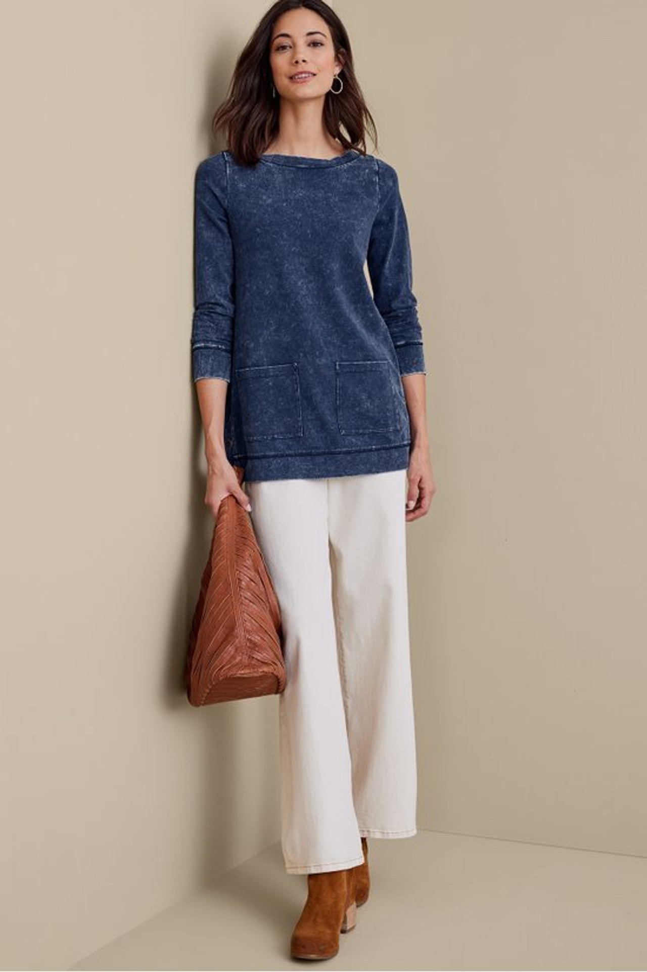 Washed Make It Snappy Pullover - Soft Surroundings Outlet