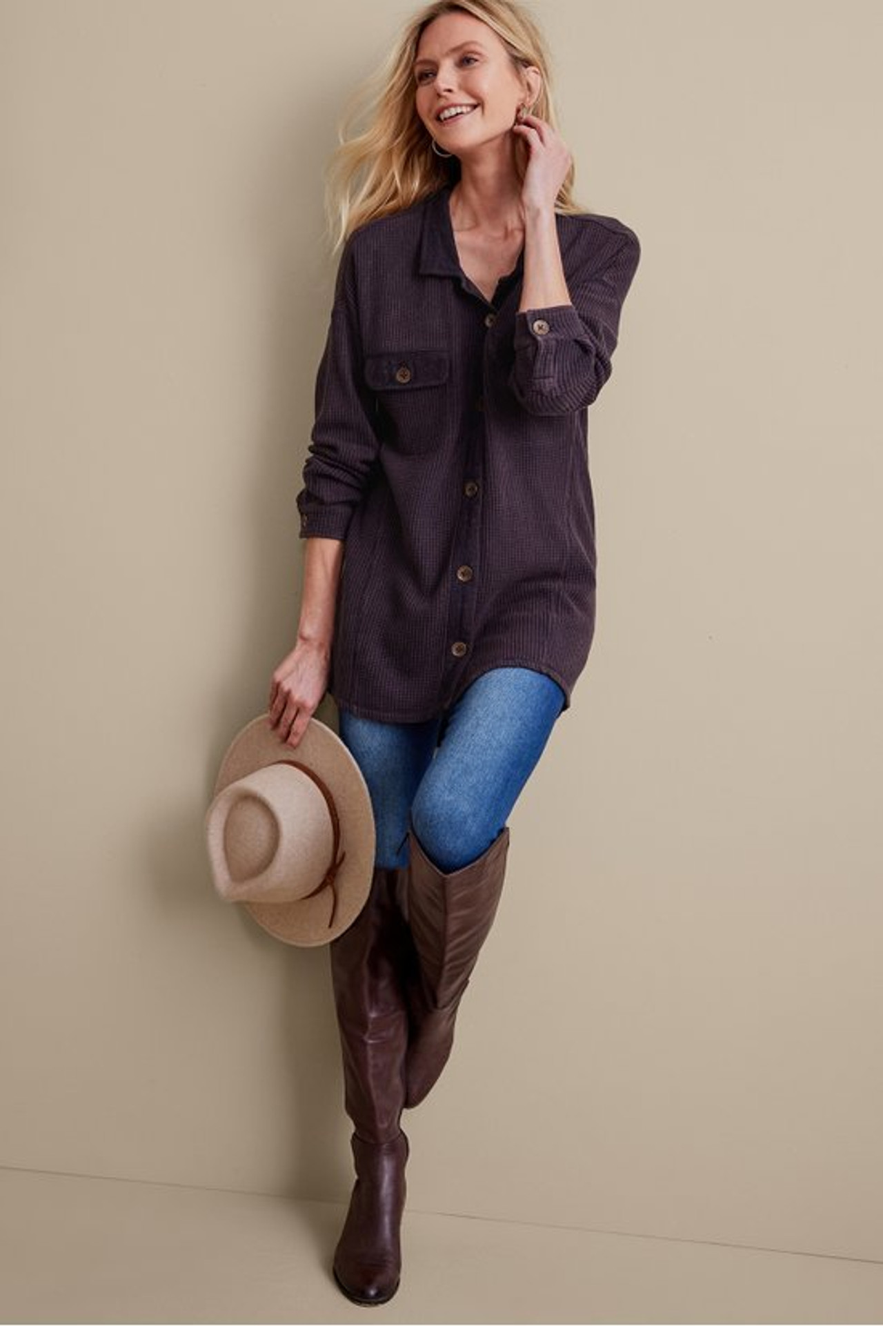 Audra Waffle Tunic - Soft Surroundings Outlet