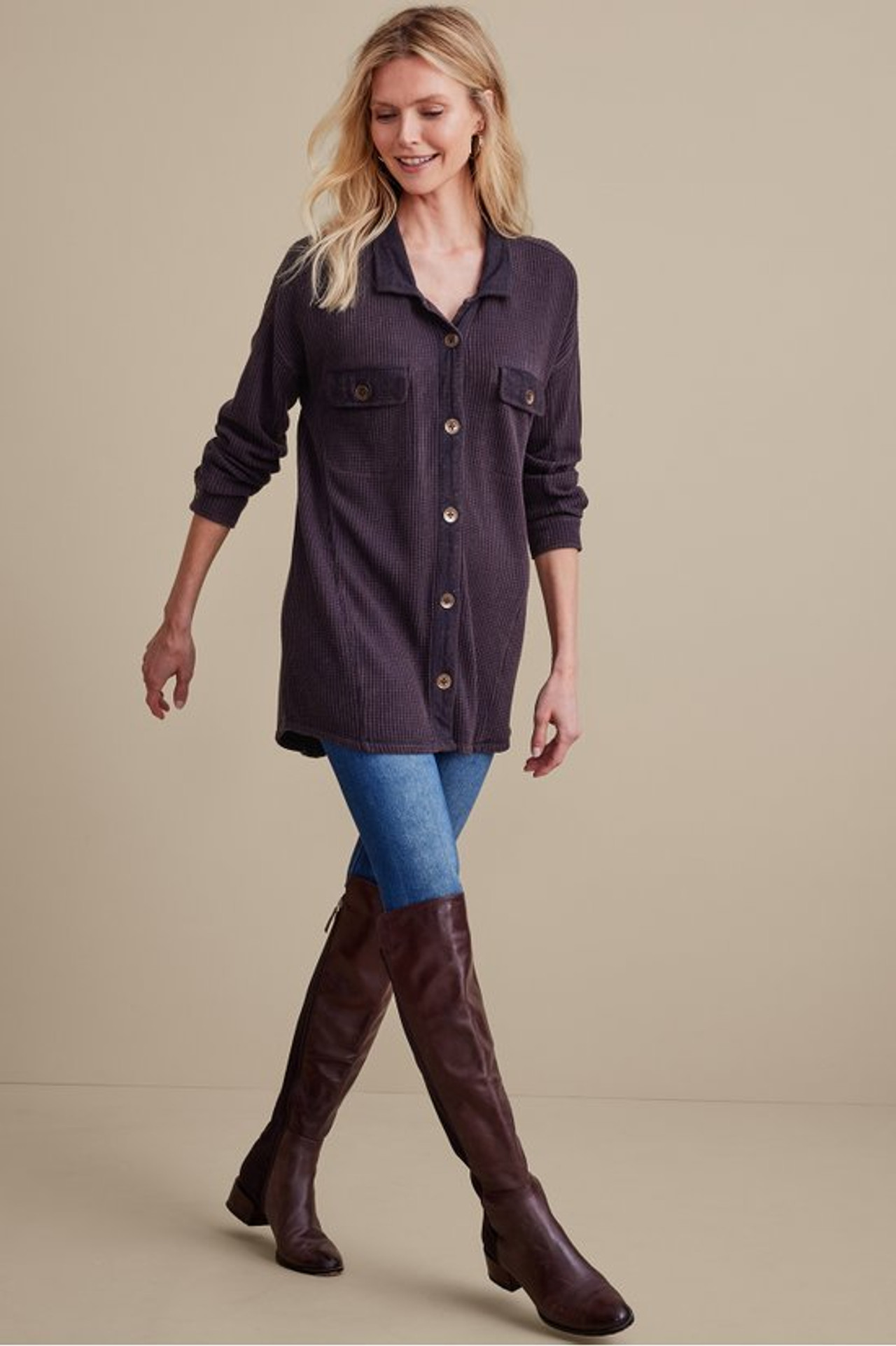 Audra Waffle Tunic - Soft Surroundings Outlet