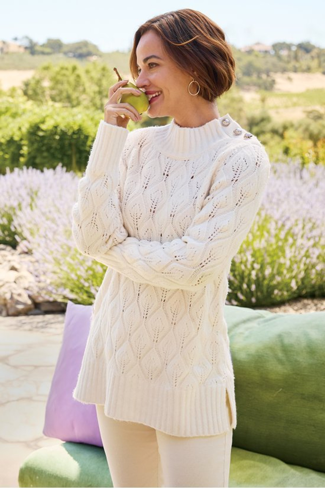 Ensley Button Sweater Tunic - Soft Surroundings Outlet