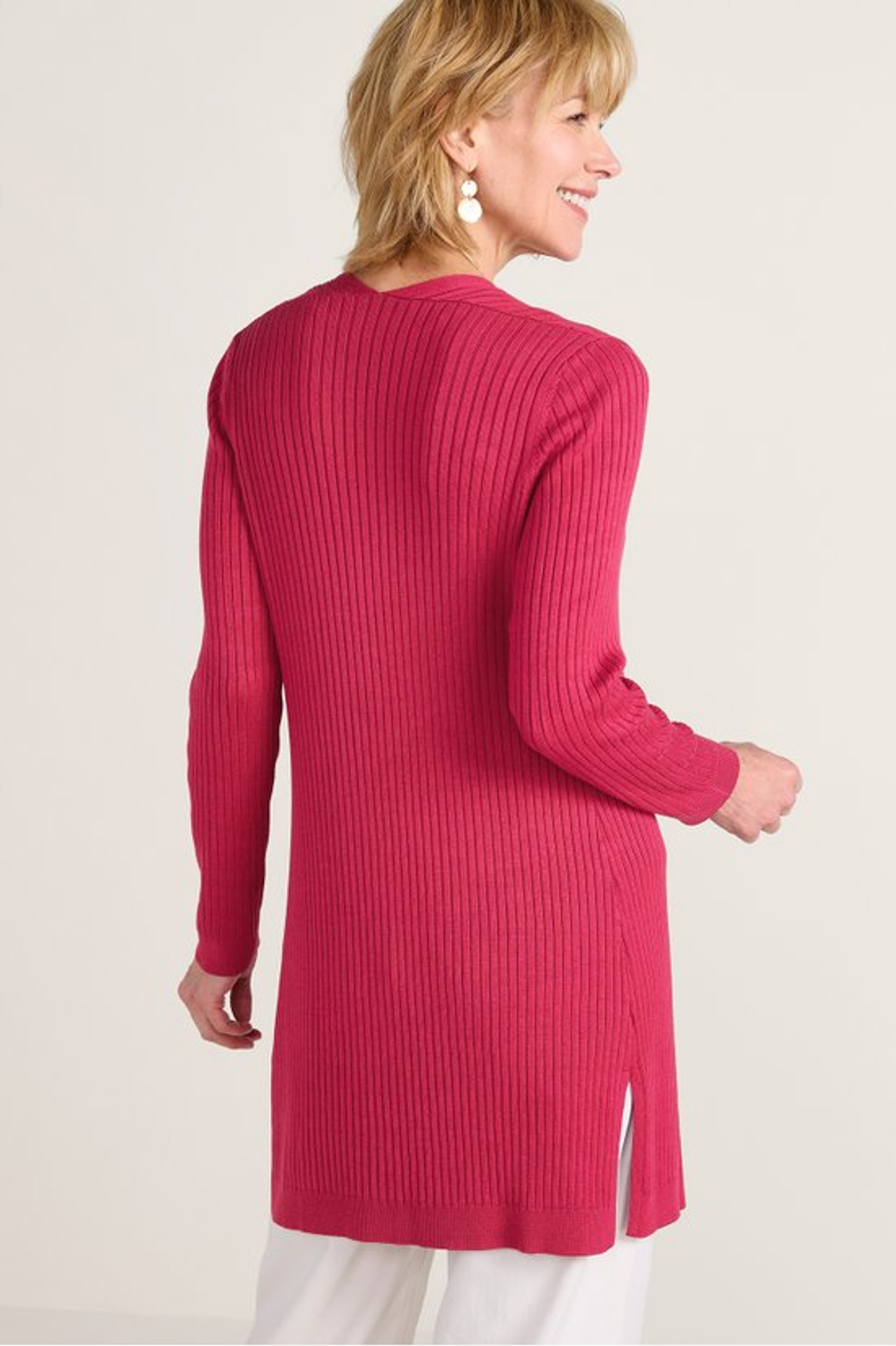 SoftEssential™ Ribbed Long Cardi - Soft Surroundings Outlet