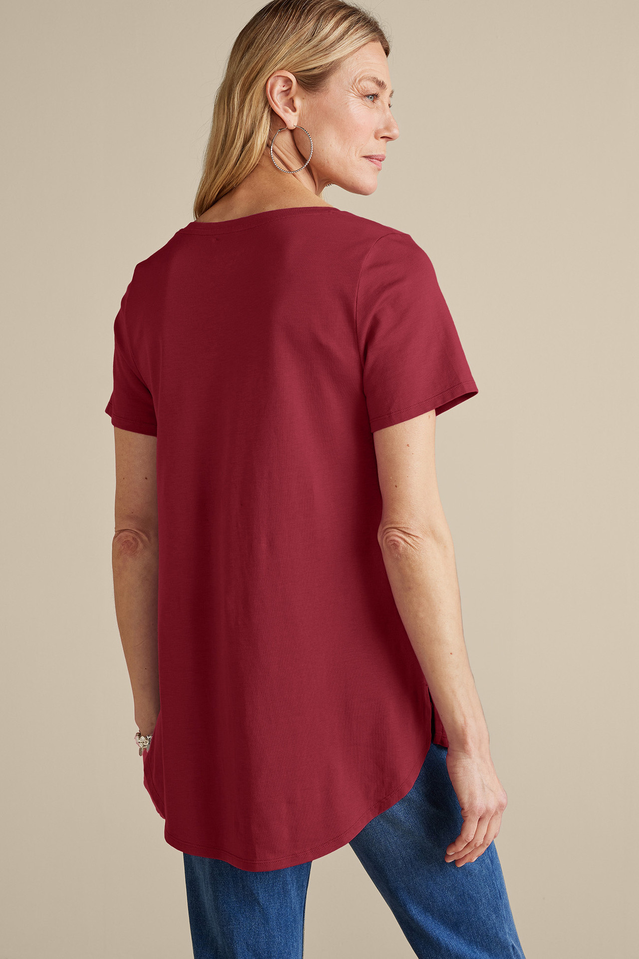 SoftEssential™ Supima® Isabel Short Sleeve Tunic - Soft Surroundings Outlet