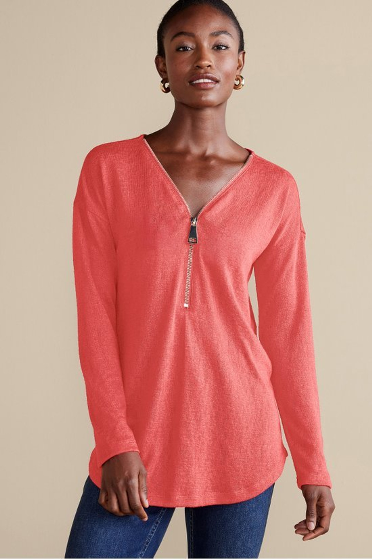Valentina Zip Sweater - Soft Surroundings Outlet