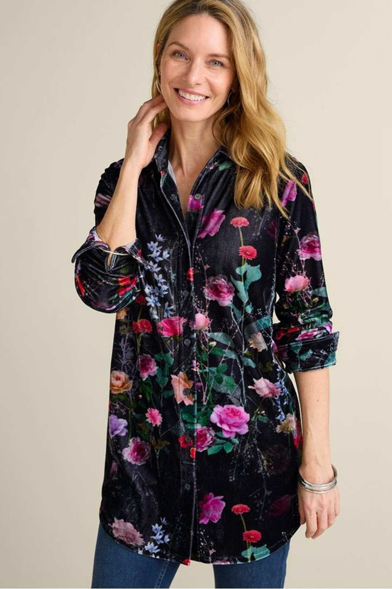 Velvet Boyfriend Tunic Shirt - Soft Surroundings Outlet
