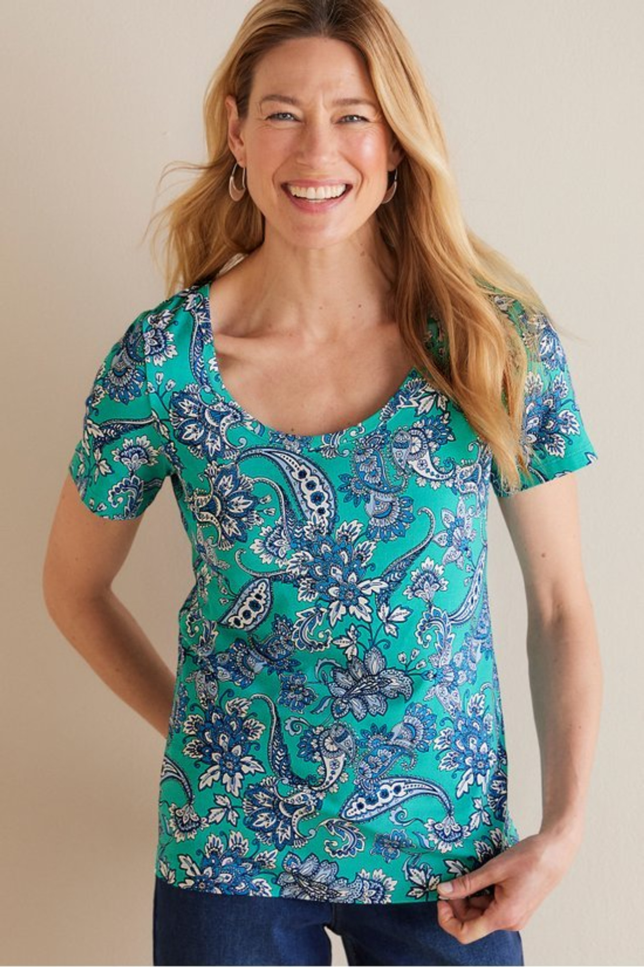 SoftEssential™ Supima® Short Sleeve Tee - Soft Surroundings Outlet