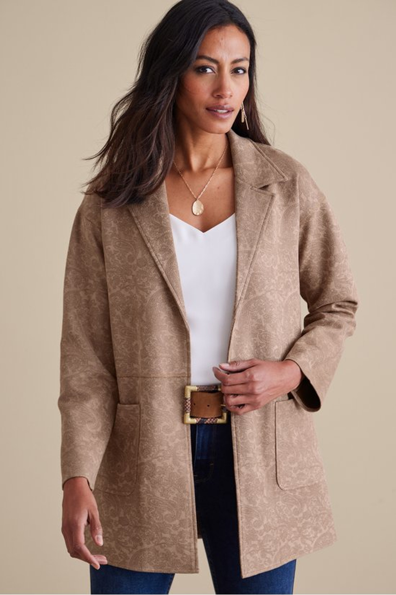 Malika Faux Suede Jacket - Soft Surroundings Outlet