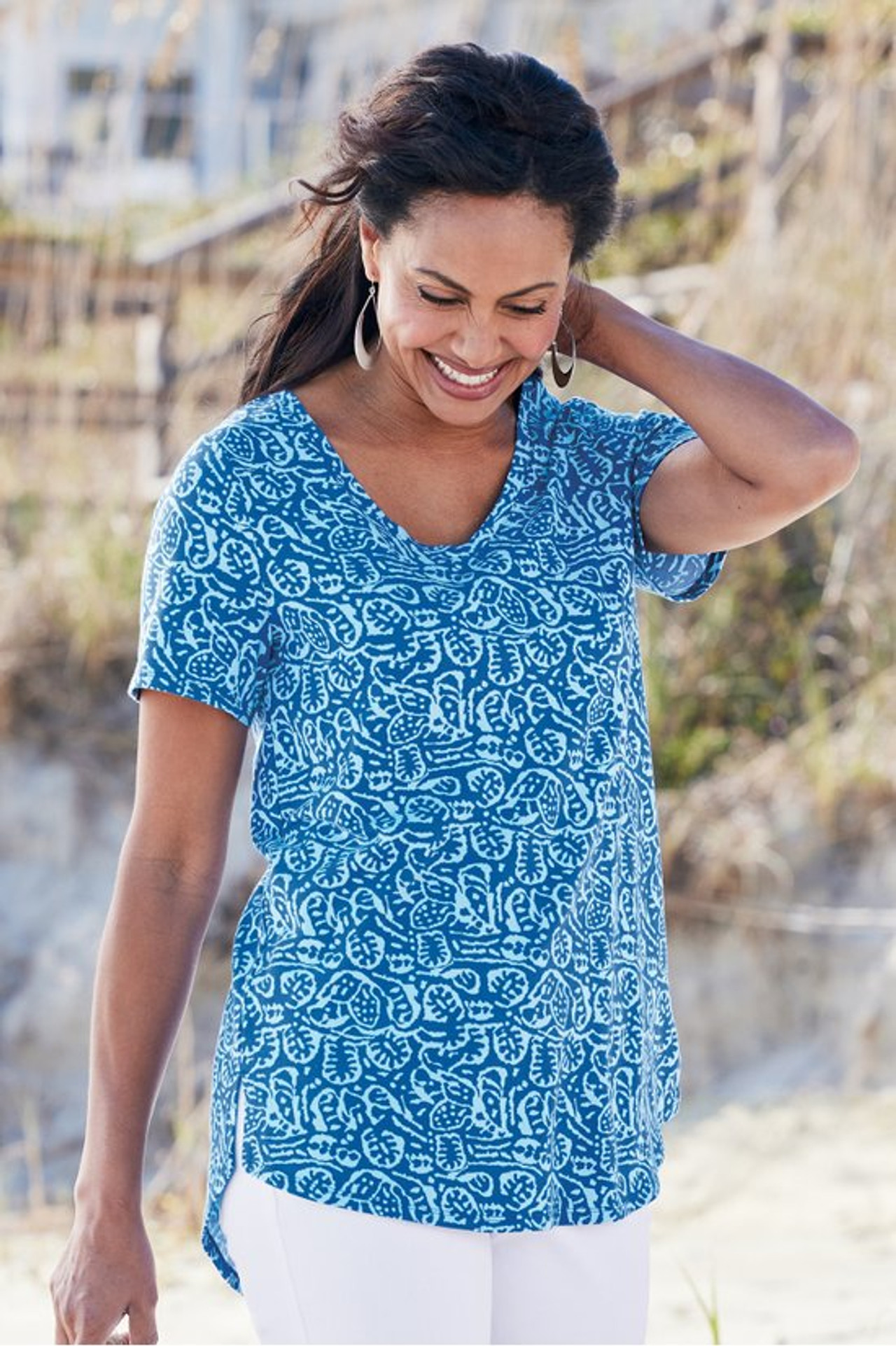 SoftEssential™ Supima® Isabel Short Sleeve Tunic - Soft Surroundings Outlet