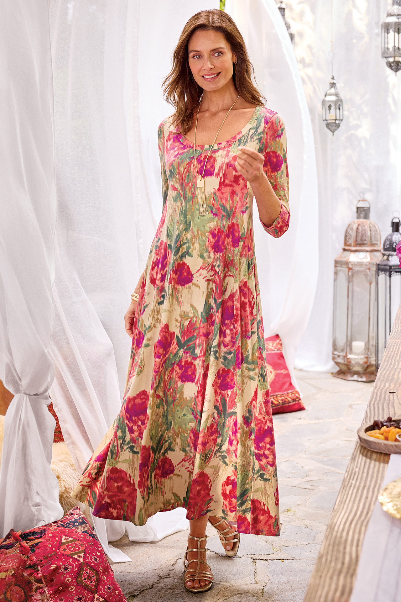 Santiago 3/4 Sleeve Dress - Soft Surroundings Outlet