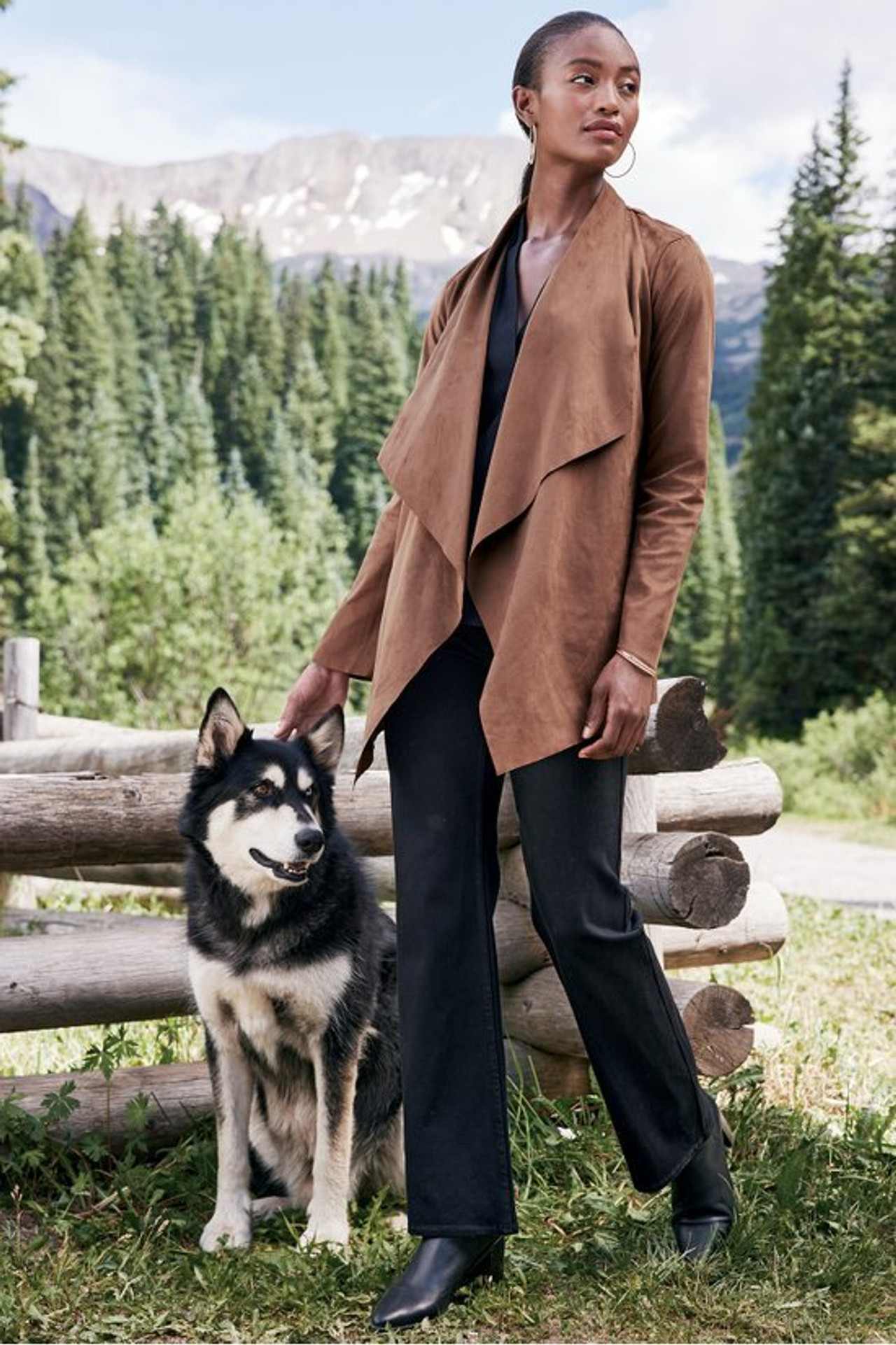 Shape Drape Faux Suede Jacket - Soft Surroundings Outlet