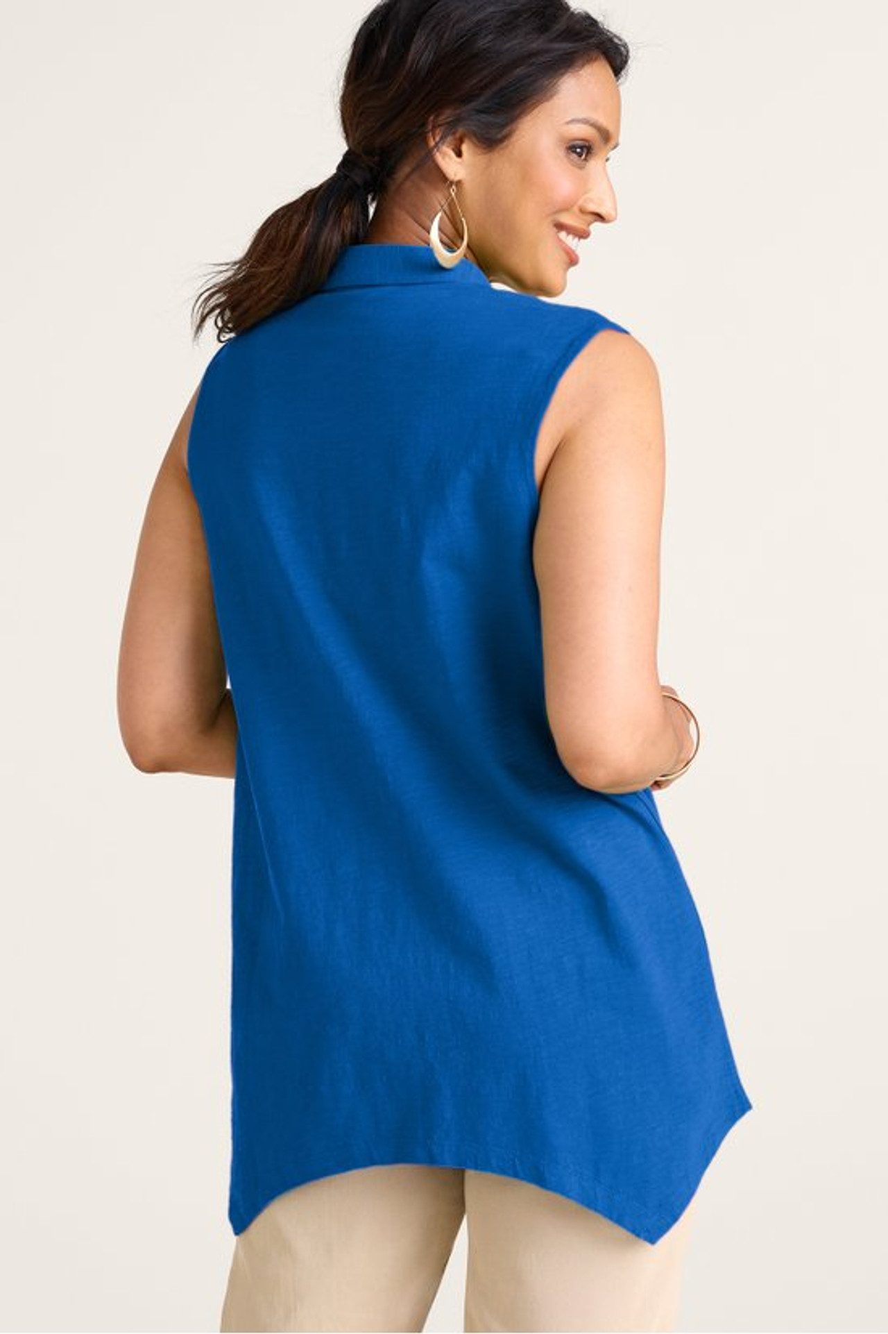 Danielle Button Sleeveless Tunic - Soft Surroundings Outlet