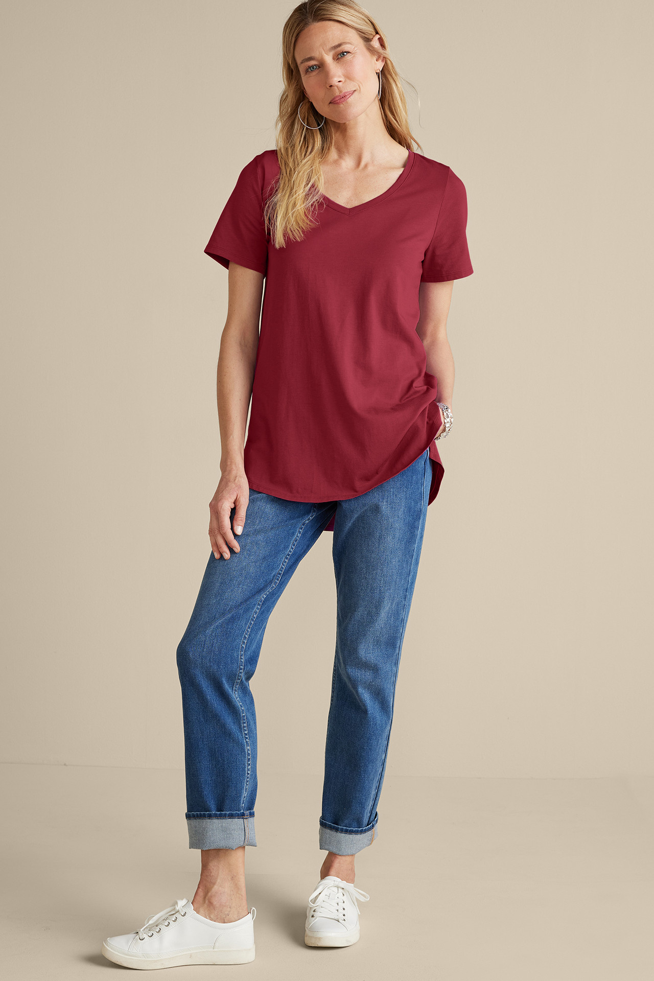 SoftEssential™ Supima® Isabel Short Sleeve Tunic - Soft Surroundings Outlet