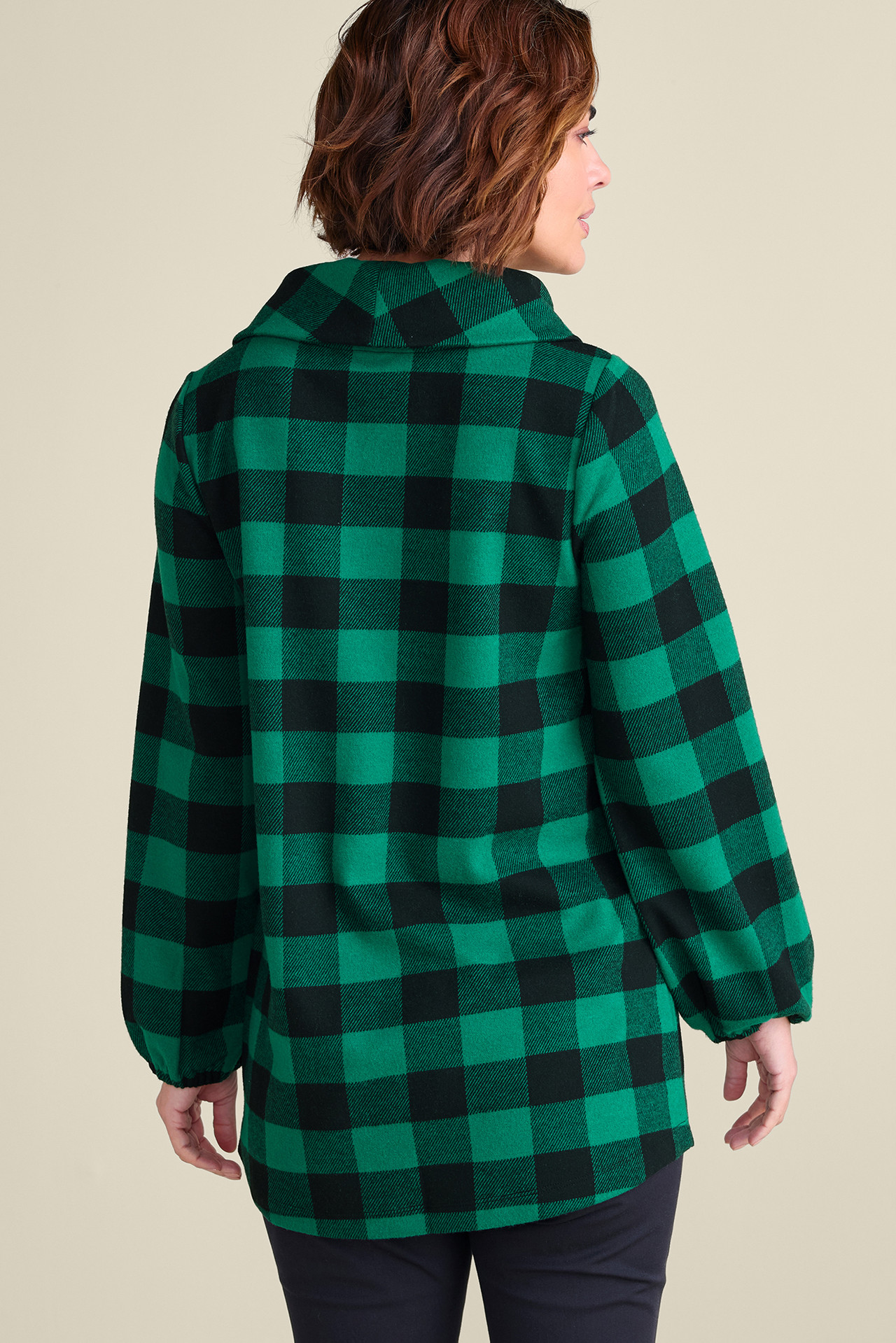 Plaid Perfection Cowl Neck Tunic - Soft Surroundings Outlet