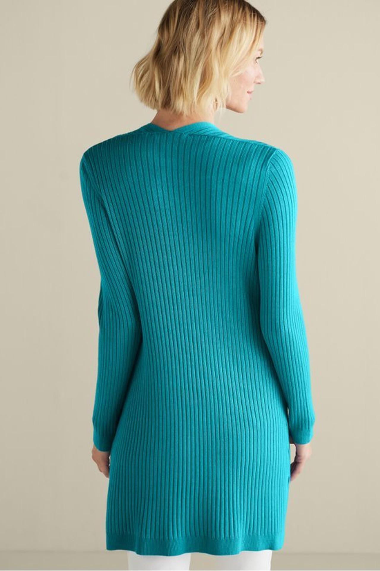 SoftEssential™ Ribbed Long Cardi - Soft Surroundings Outlet