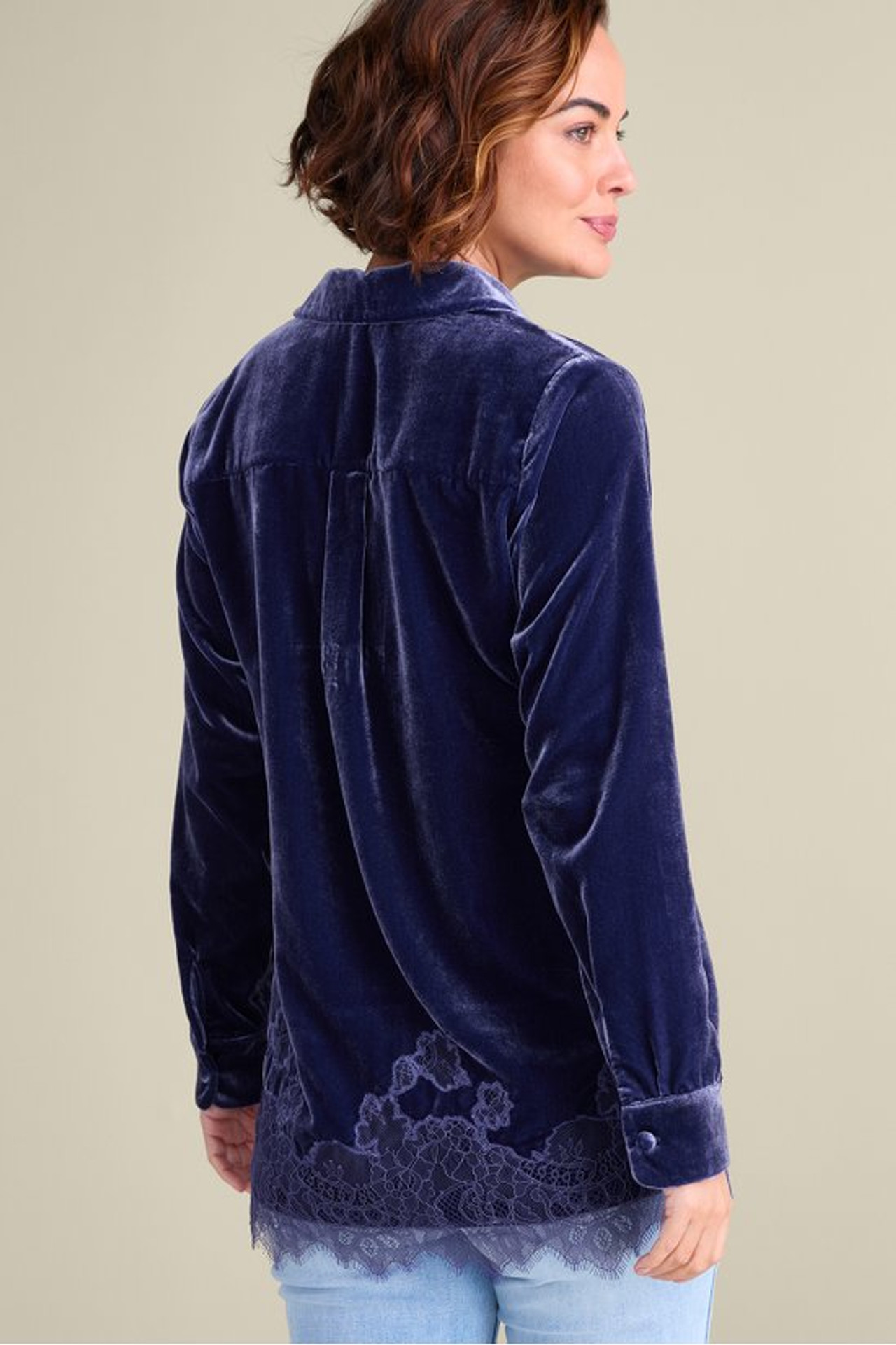 Eden Velvet and Lace Shirt - Soft Surroundings Outlet