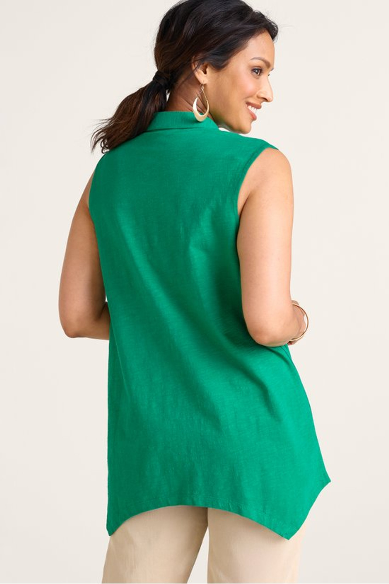 Danielle Button Sleeveless Tunic - Soft Surroundings Outlet