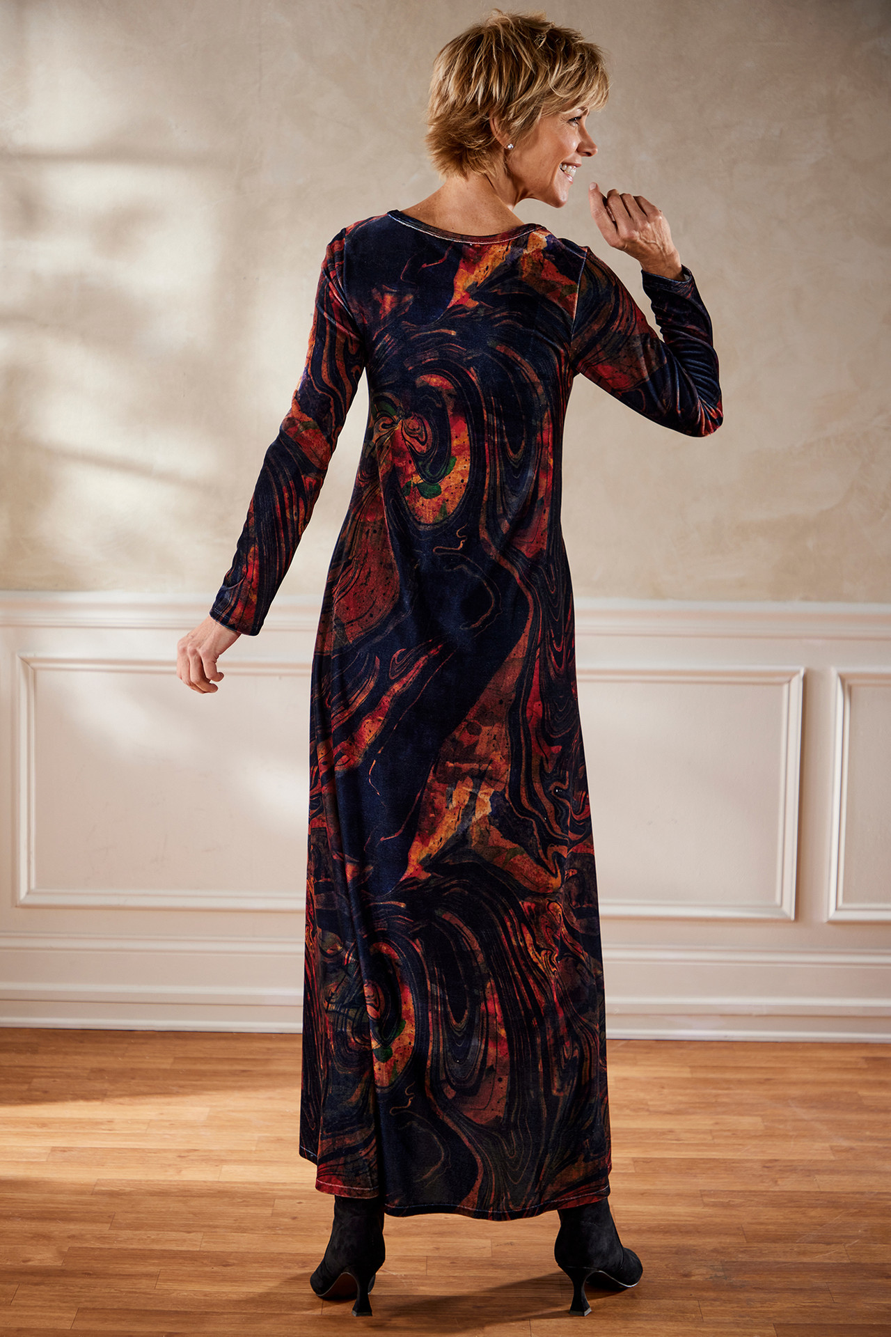 Santiago Stretch Velvet Dress - Soft Surroundings Outlet
