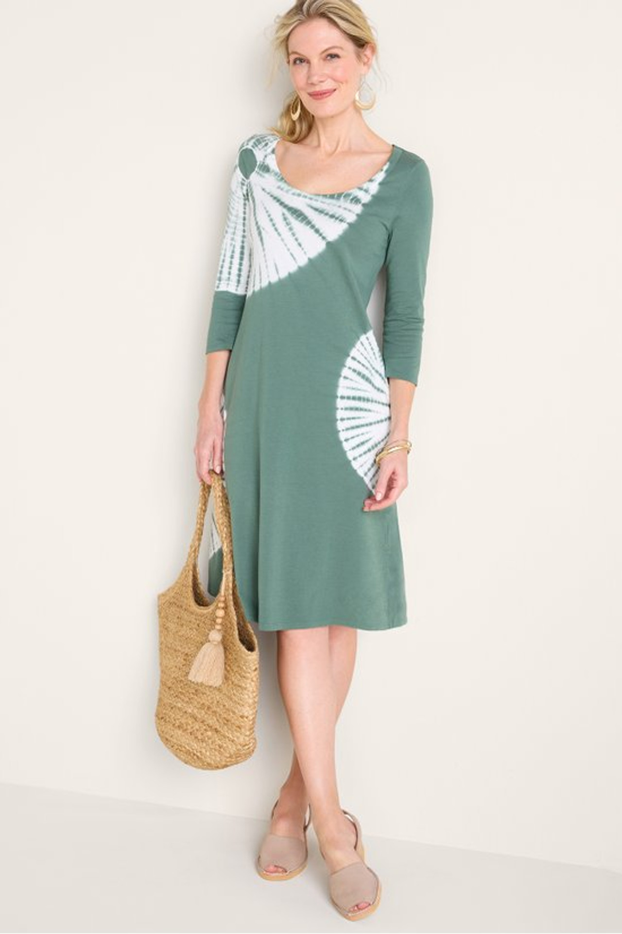 Santiago ¾ Sleeve Short Dress - Soft Surroundings Outlet
