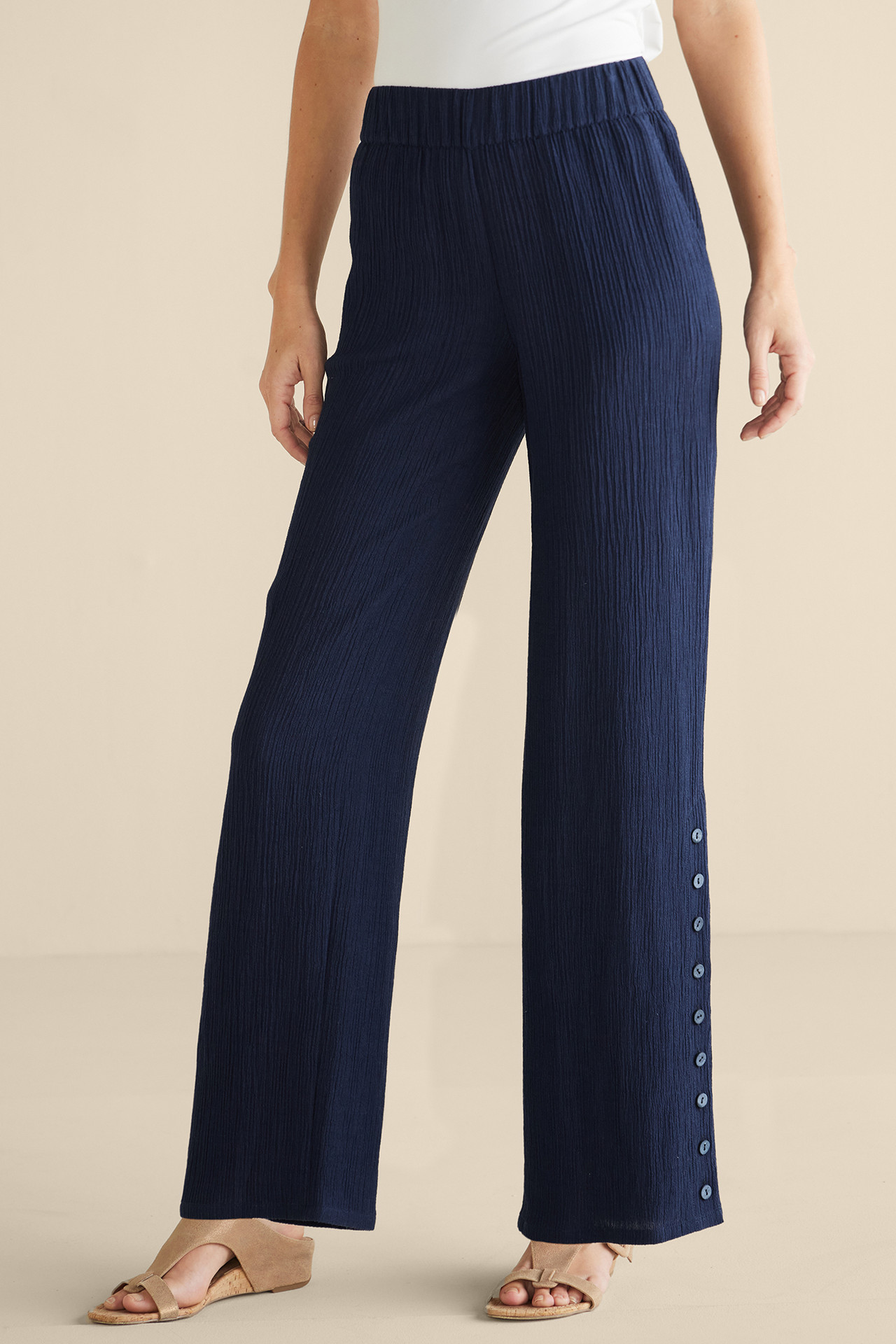 Oceo Gauze Wide-Leg Pants - Soft Surroundings Outlet