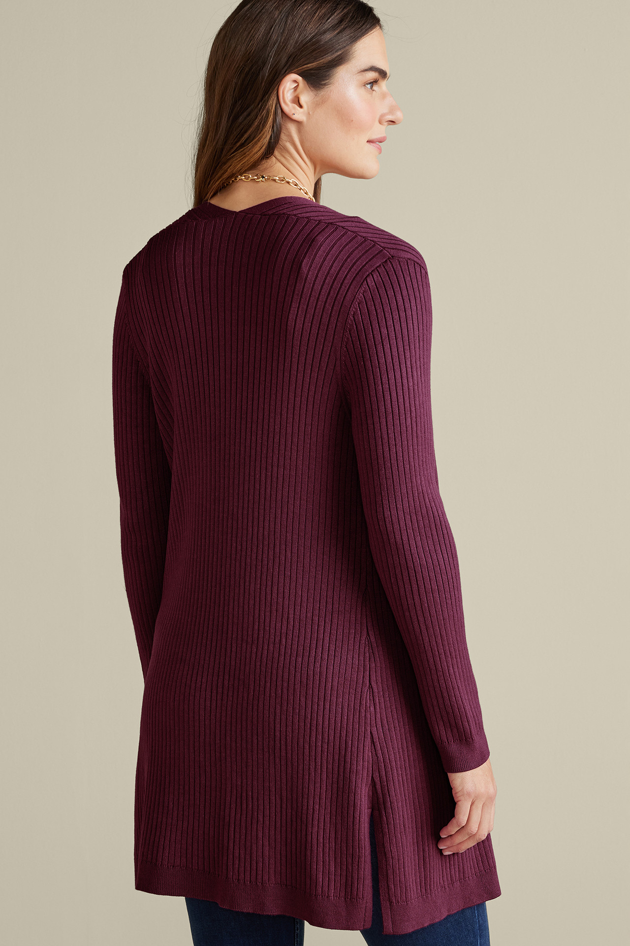 SoftEssential™ Ribbed Long Cardi - Soft Surroundings Outlet