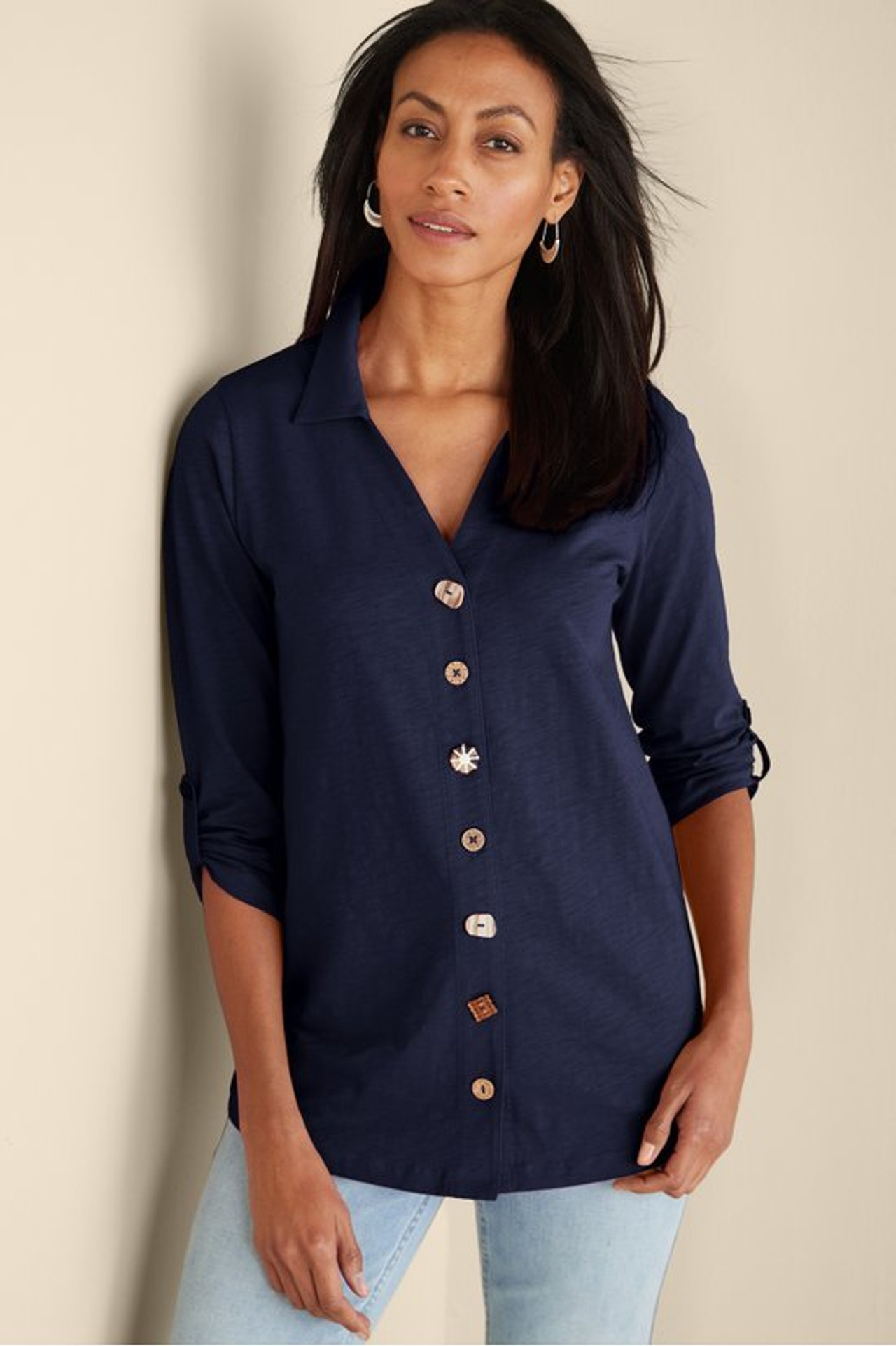 Danielle 3/4 Sleeve Tunic - Soft Surroundings Outlet