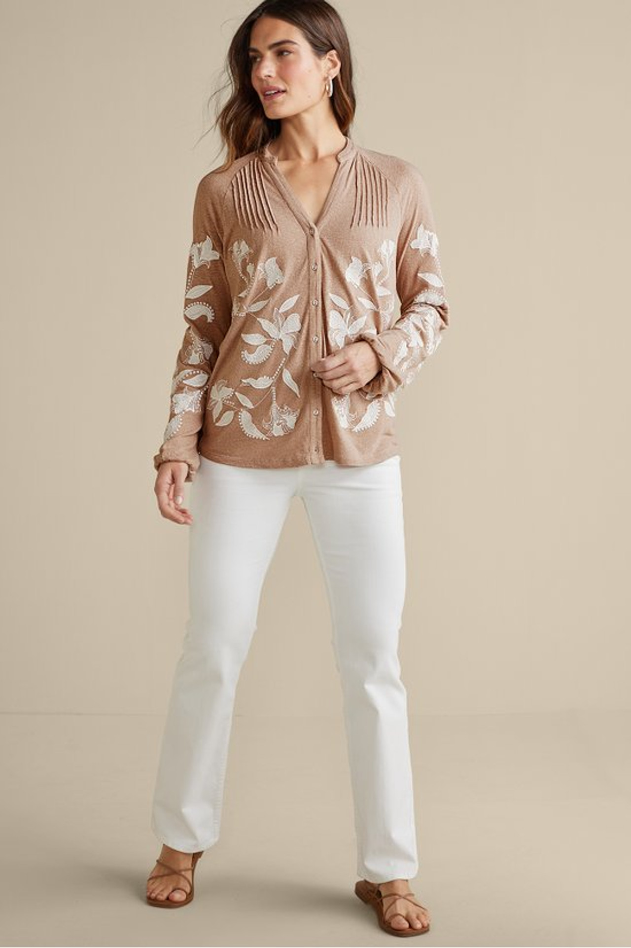 Alva Embroidered Knit Top - Soft Surroundings Outlet