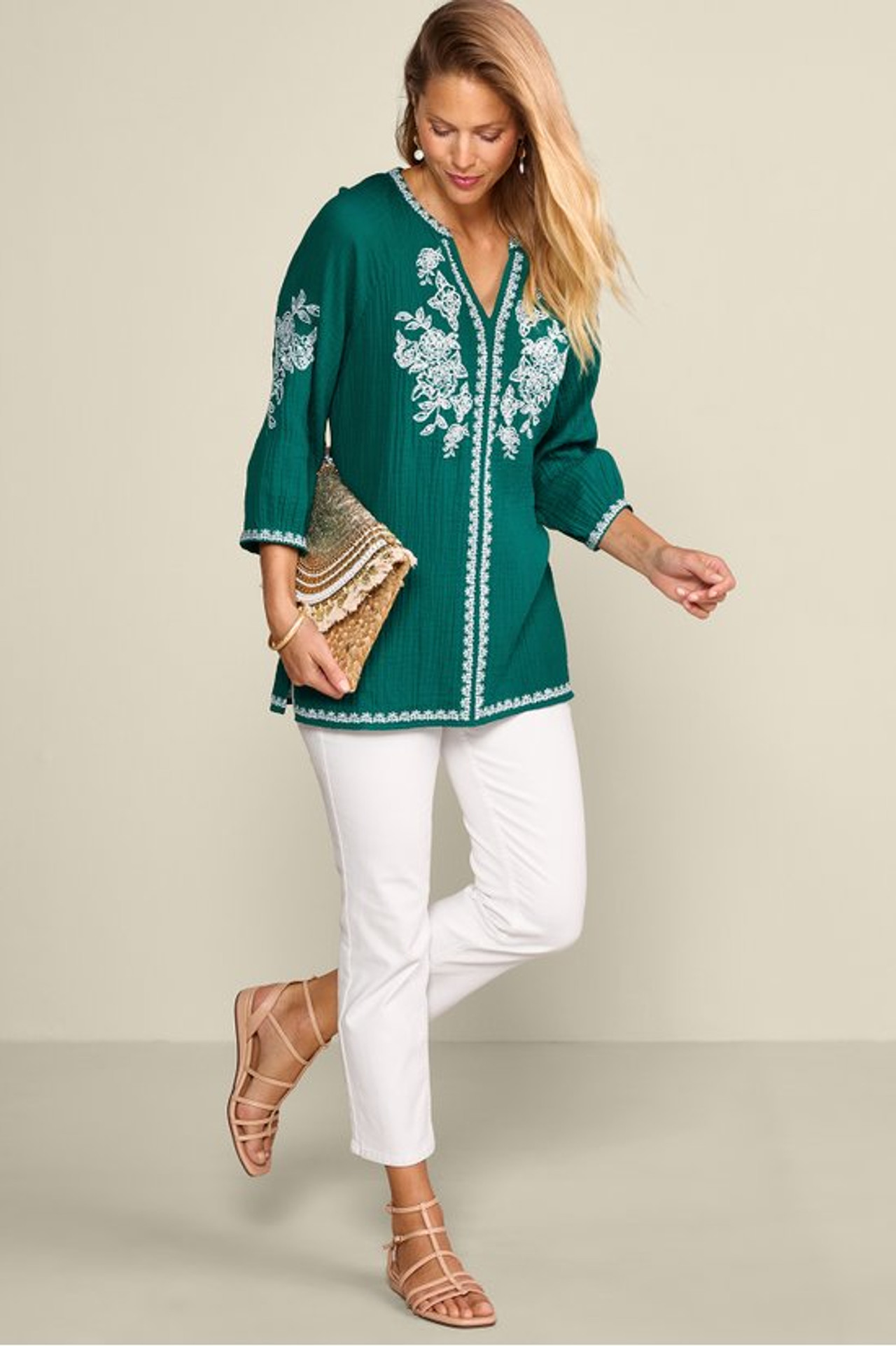 Katie Gauze Tunic - Soft Surroundings Outlet