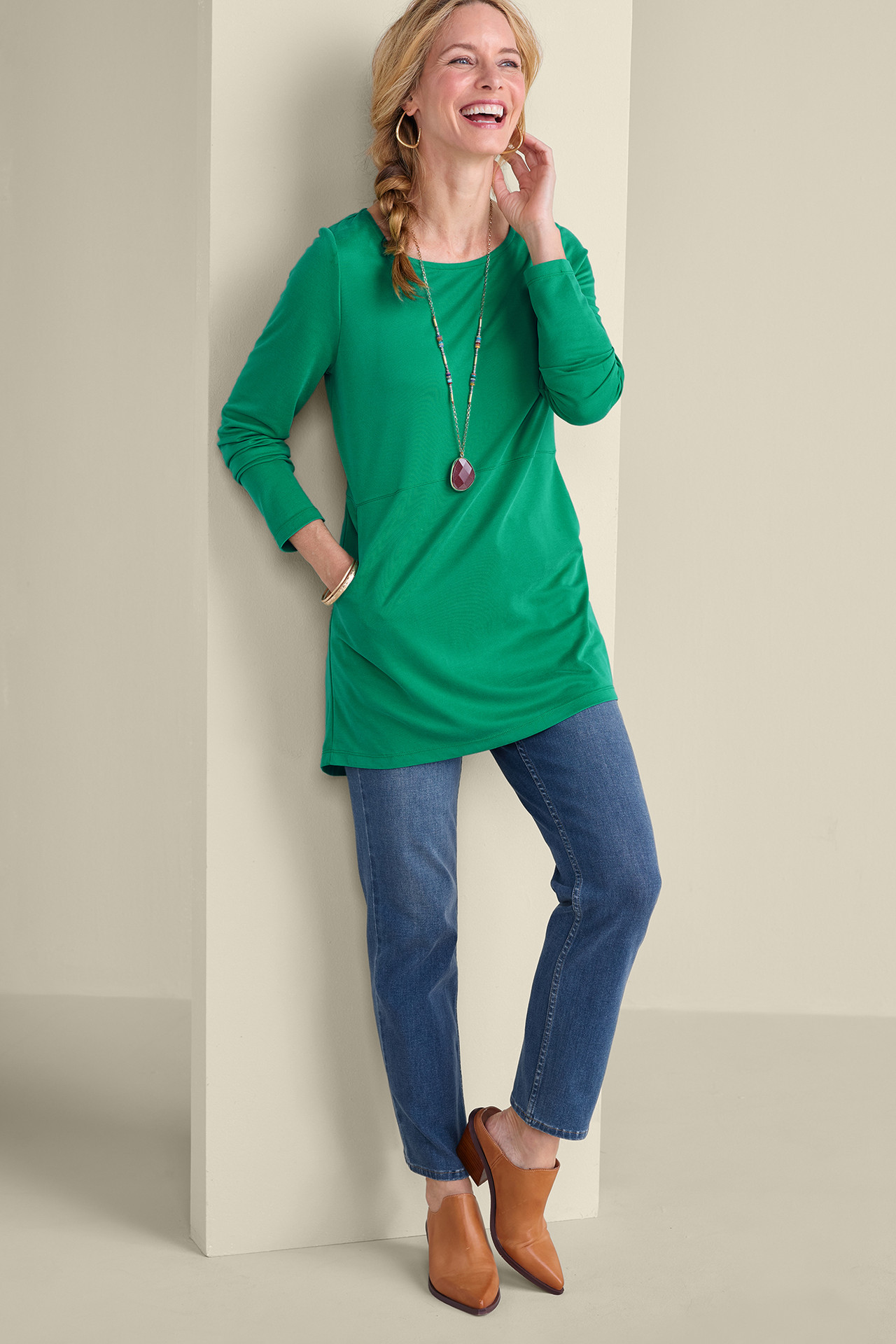 Fairfax Button-Back Tunic - Soft Surroundings Outlet