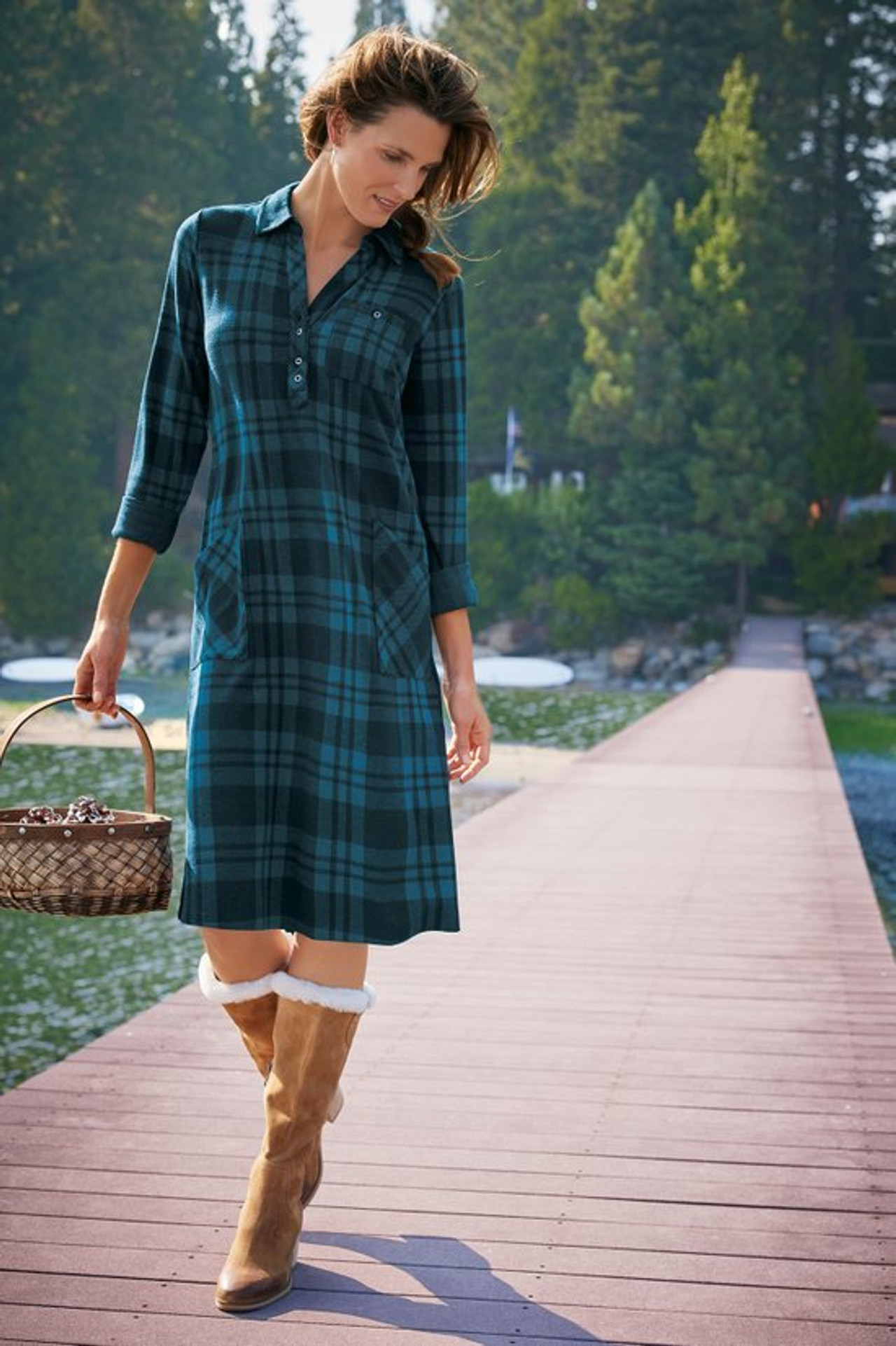 Paramount Plaid Dress - Soft Surroundings Outlet