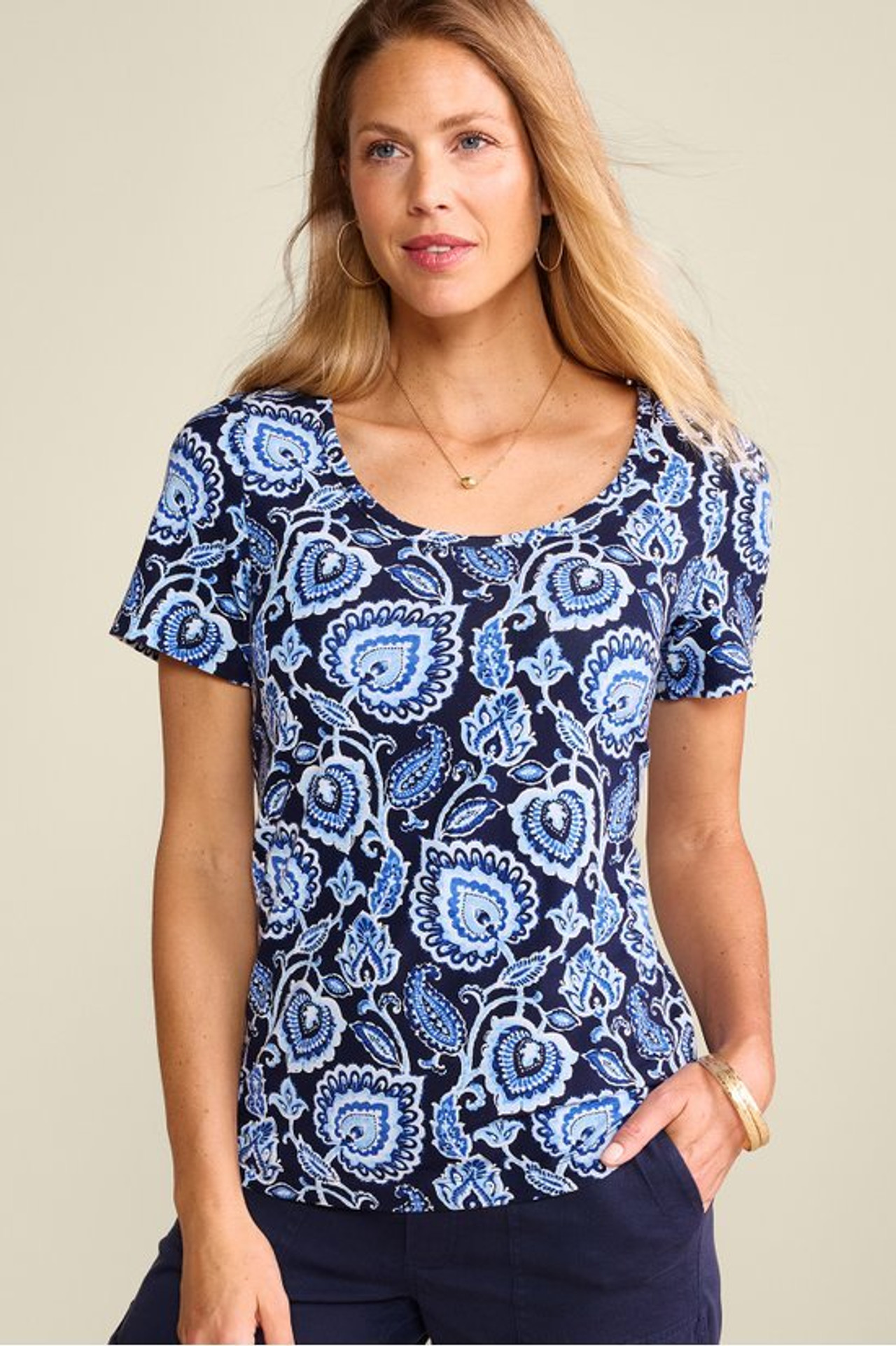 SoftEssential™ Supima® Short Sleeve Tee - Soft Surroundings Outlet