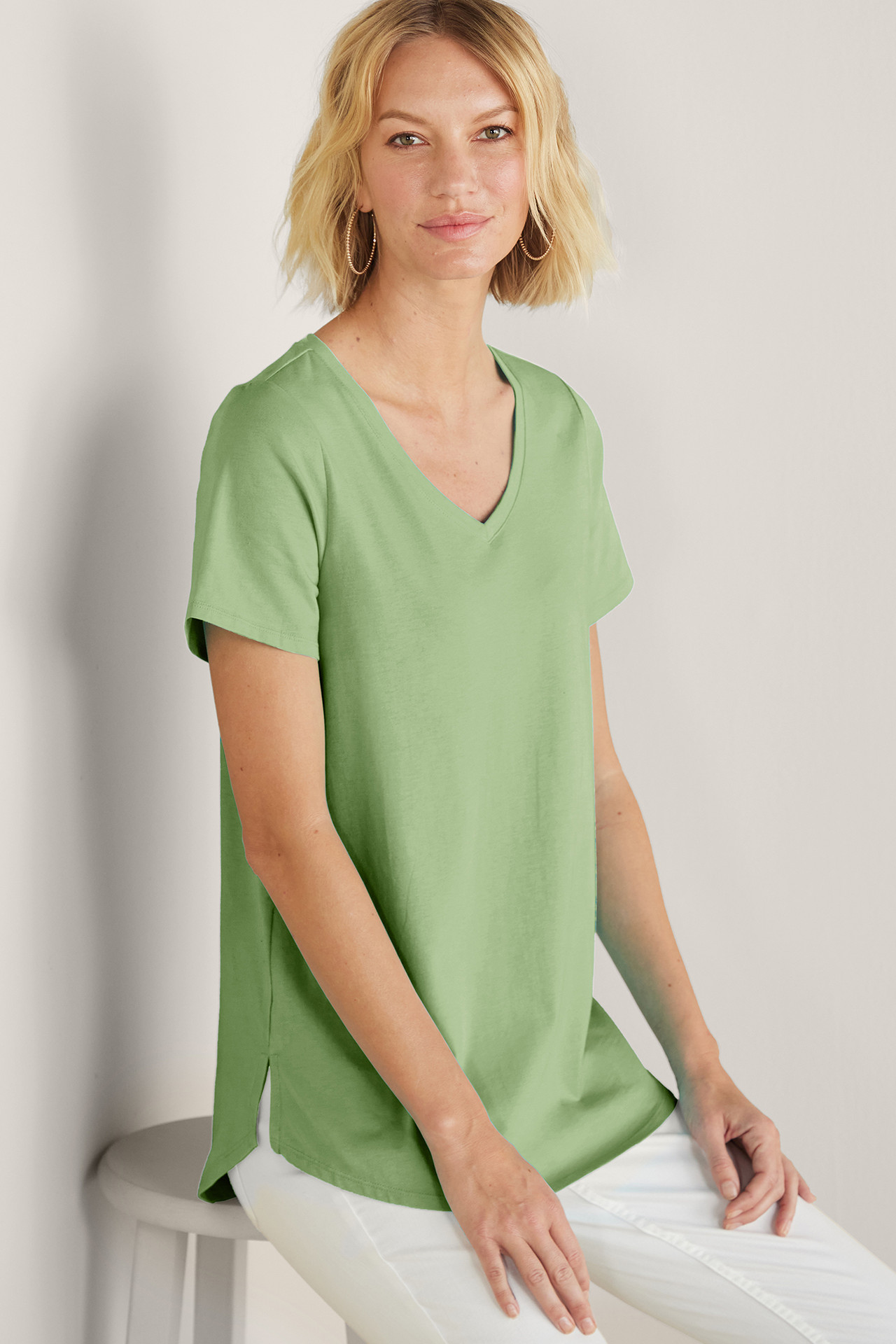 SoftEssential™ Supima® Isabel Short Sleeve Tunic - Soft Surroundings Outlet
