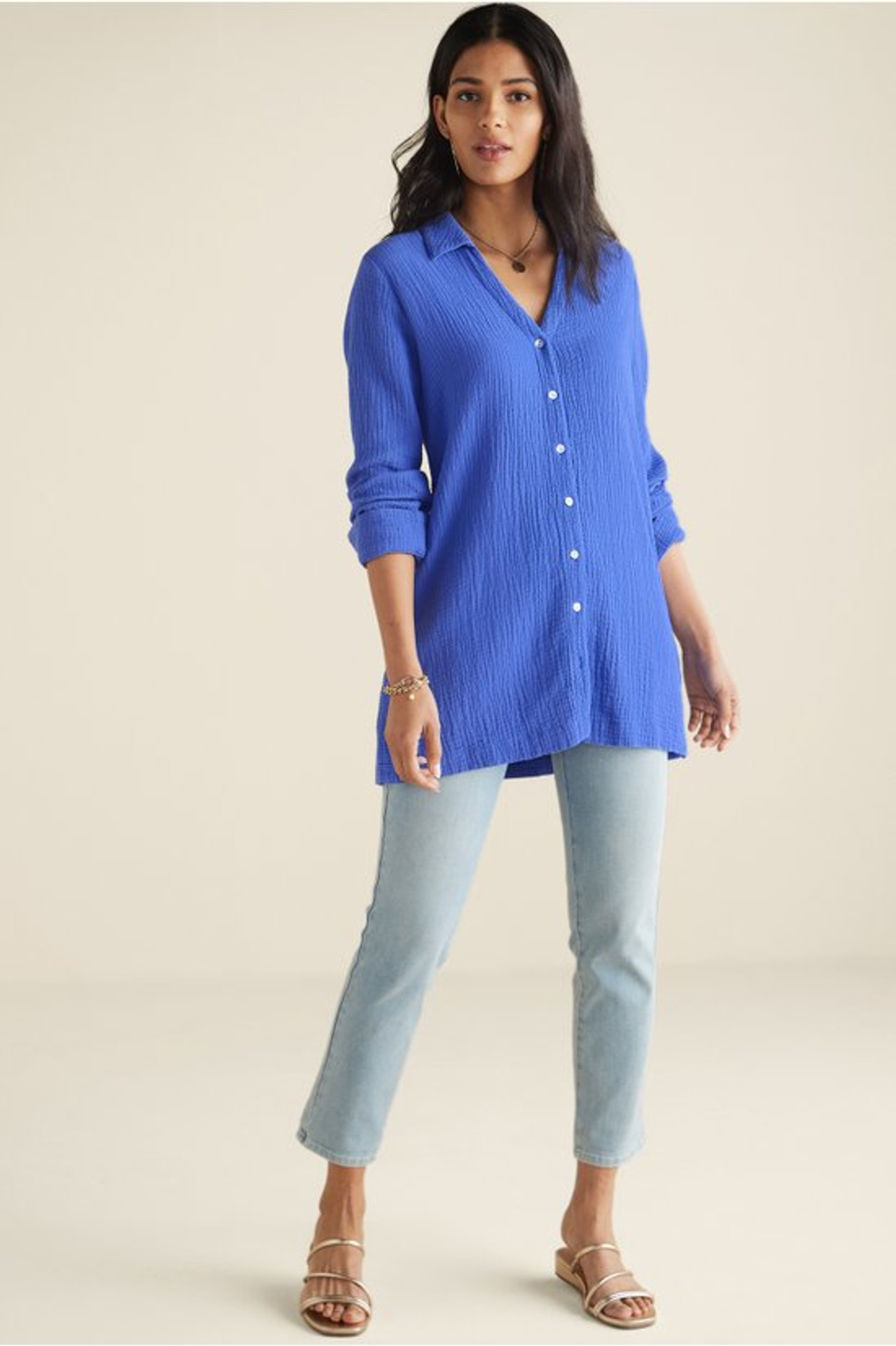 Escambia Gauze Tunic Shirt - Soft Surroundings Outlet