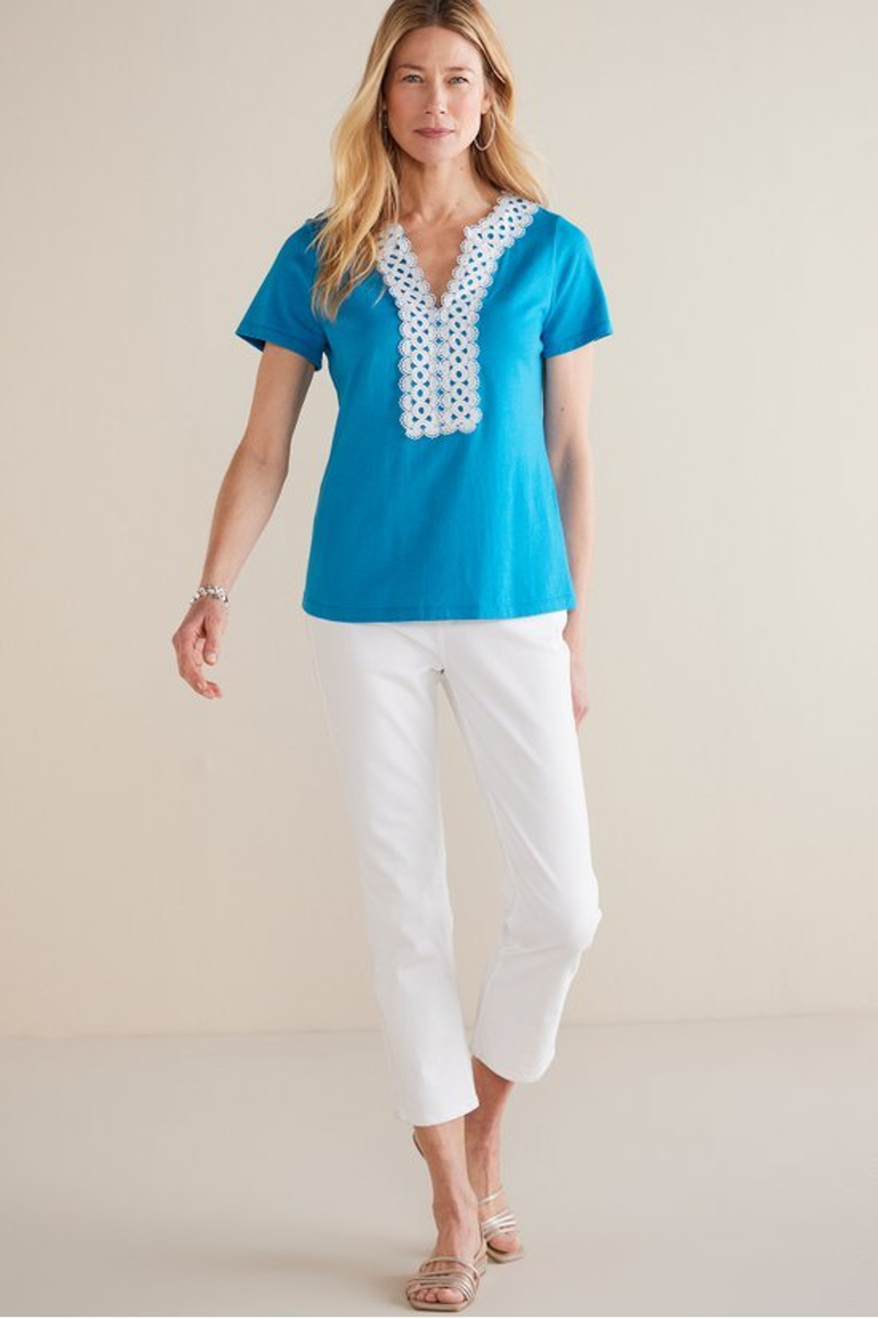 Kaitlyn Embellished Knit Tee - Soft Surroundings Outlet