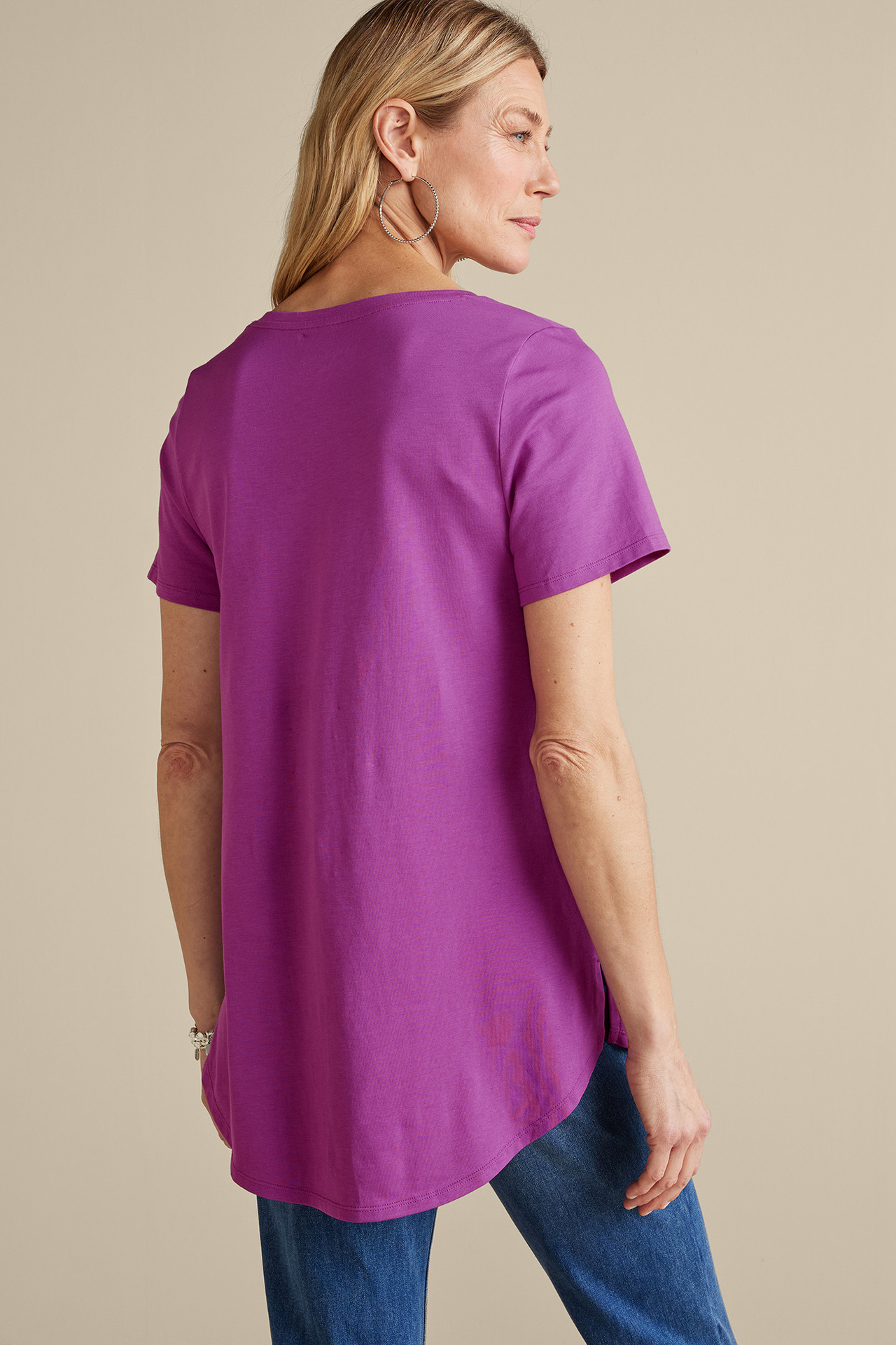 SoftEssential™ Supima® Isabel Short Sleeve Tunic - Soft Surroundings Outlet