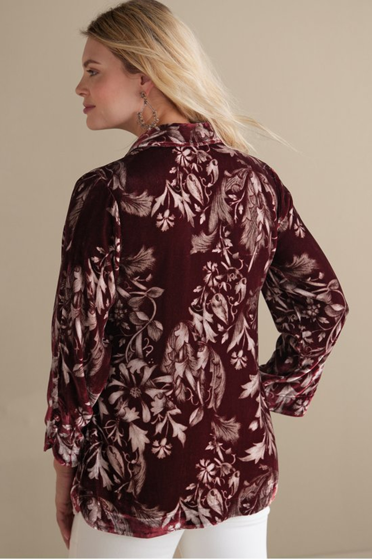 Icon Silk Velvet Poets Tunic Shirt - Soft Surroundings Outlet