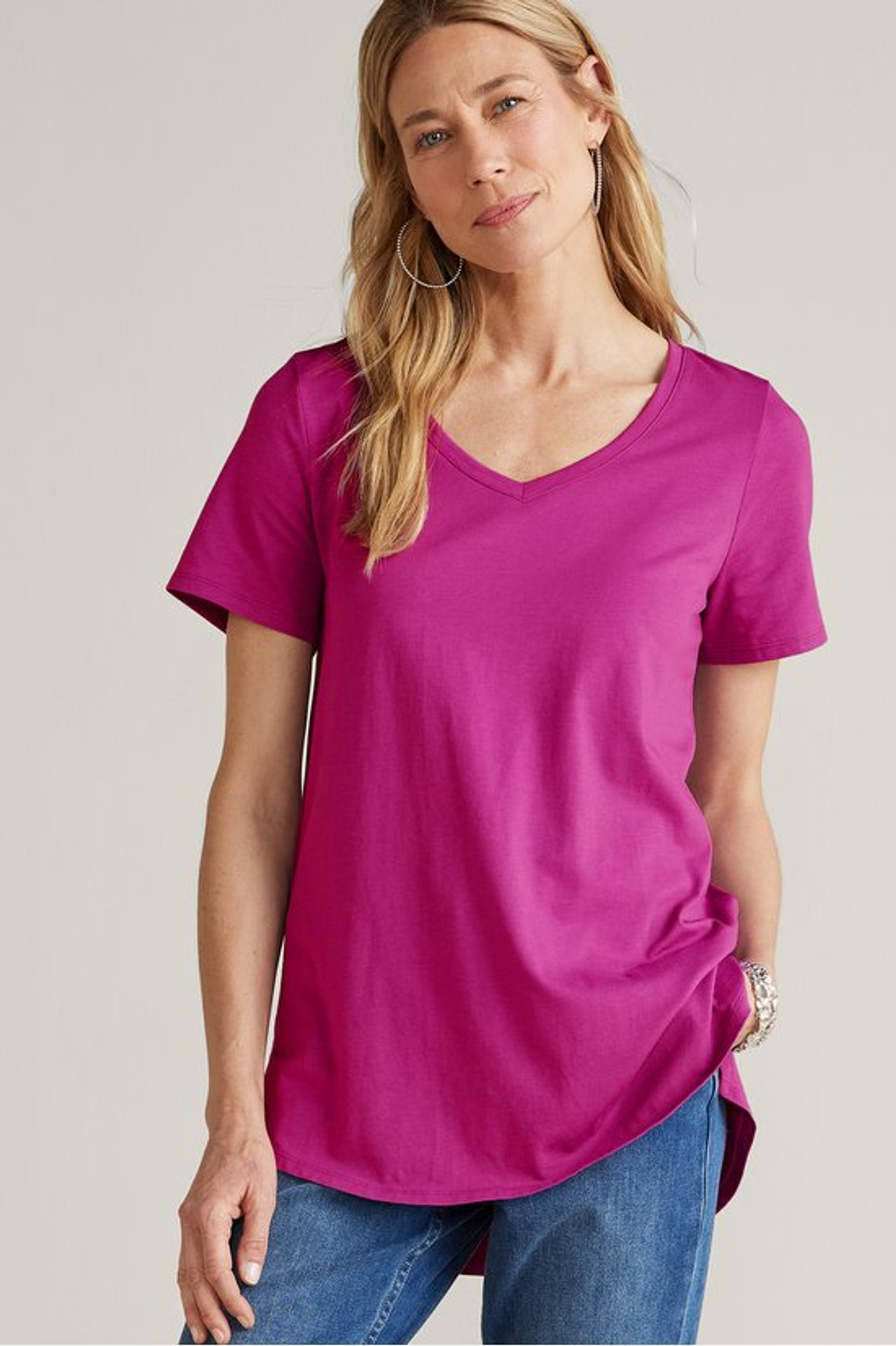 SoftEssential™ Supima® Isabel Short Sleeve Tunic - Soft Surroundings Outlet