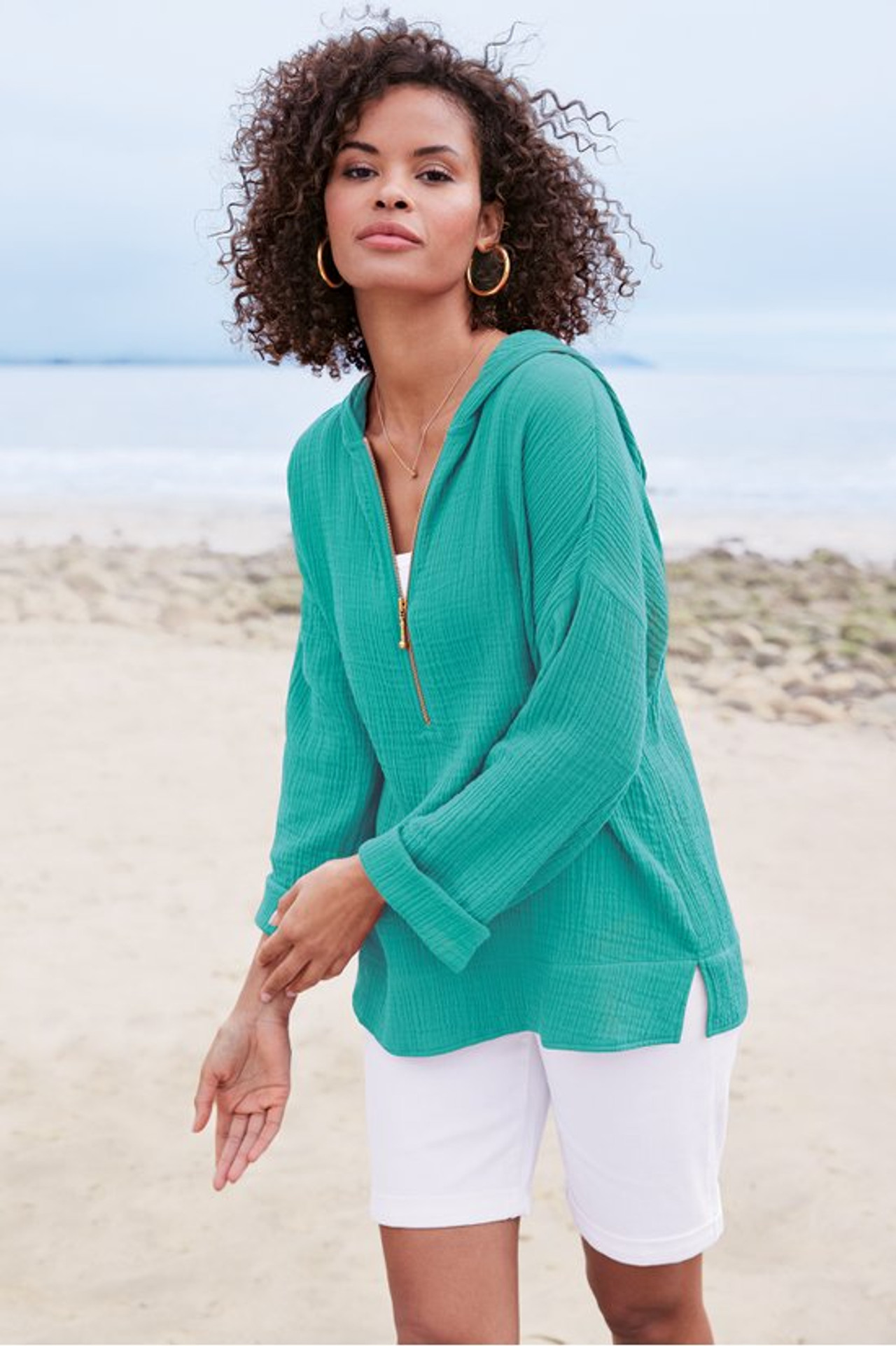 Kemia Gauze Hoodie - Soft Surroundings Outlet