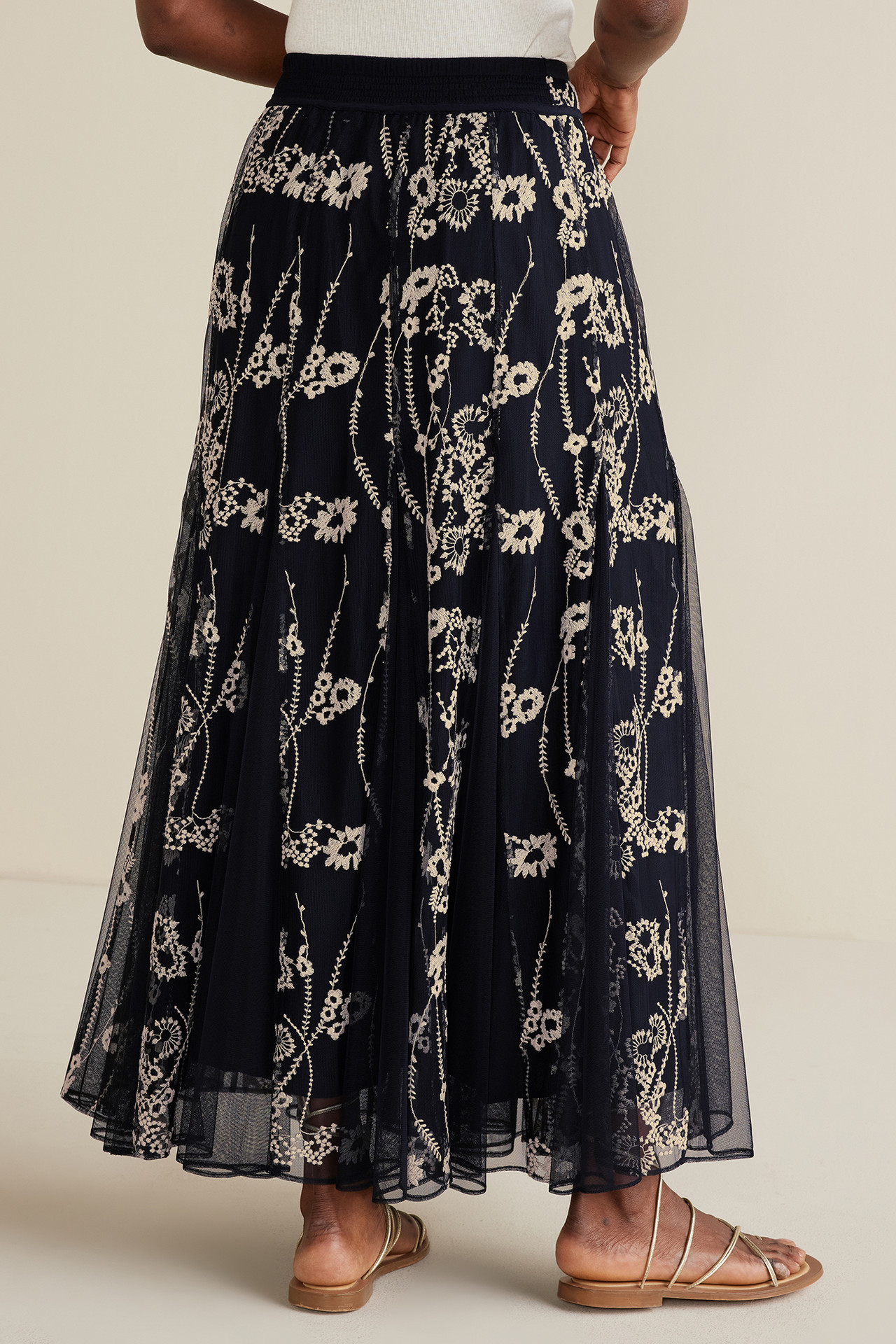 Leatrice Embroidered Maxi Skirt - Soft Surroundings Outlet