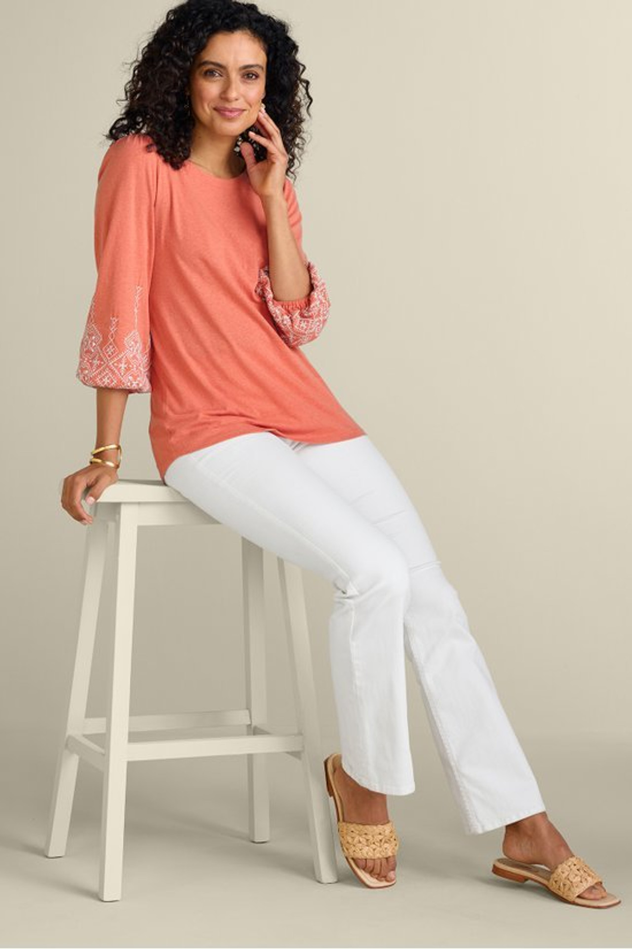 Embroidered Parisian Poet Top - Soft Surroundings Outlet