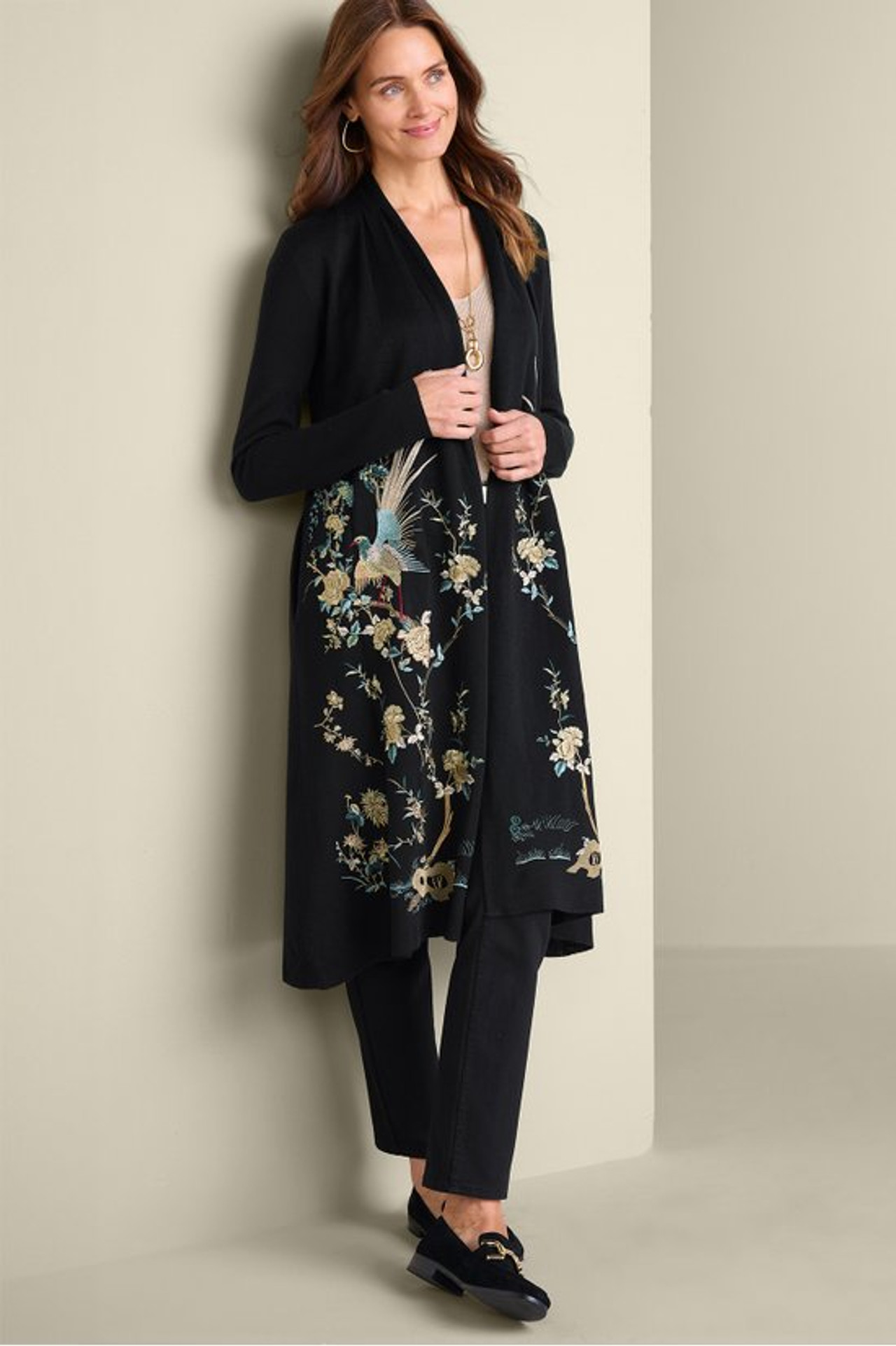 Ava Embroidered Cardigan - Soft Surroundings Outlet