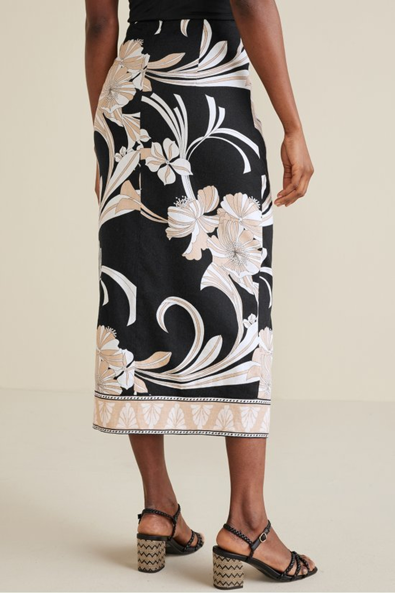 Isla Stretch Linen Midi Skirt - Soft Surroundings Outlet